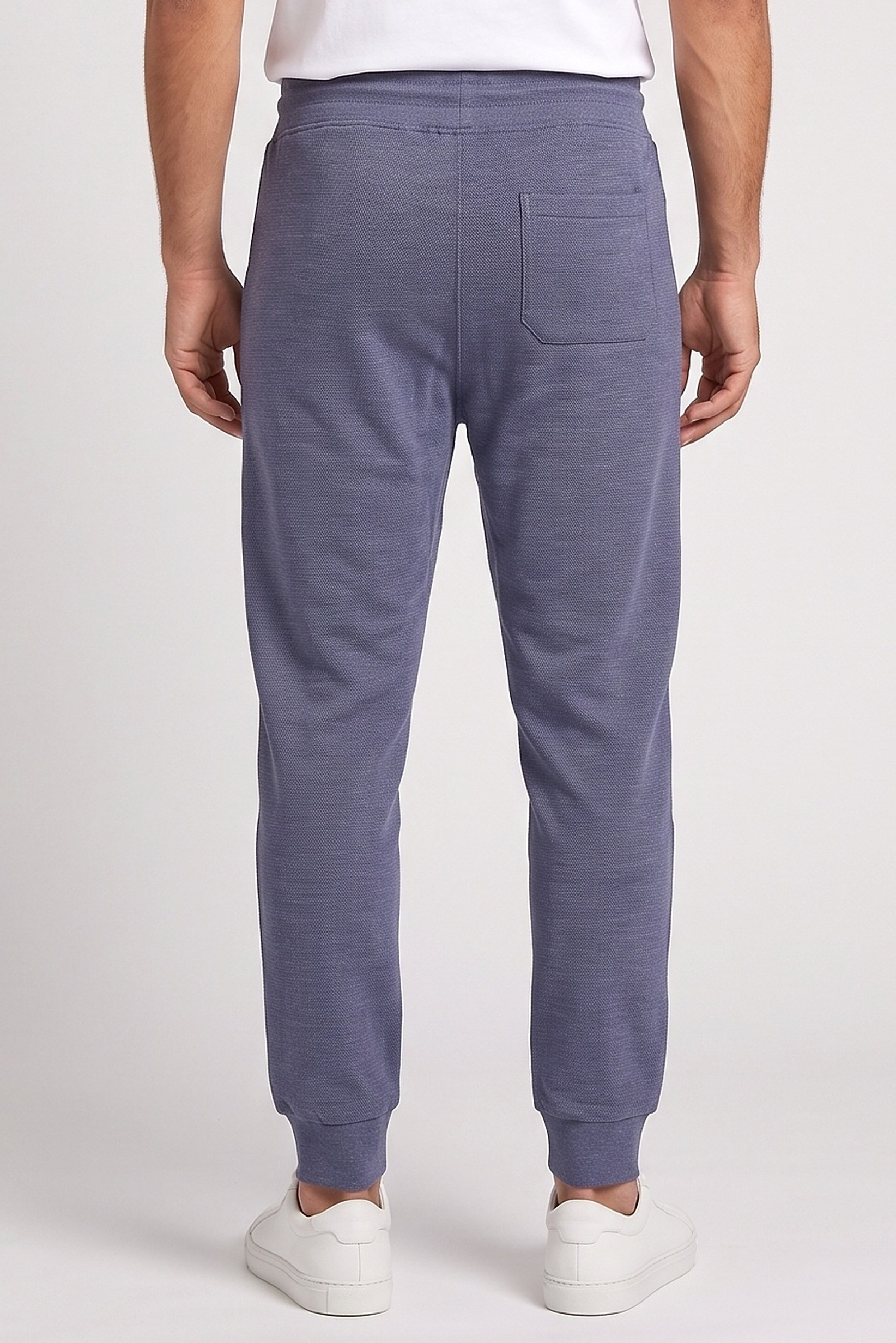 Men Regular Fit Textured Sweatpants, Slate Blue