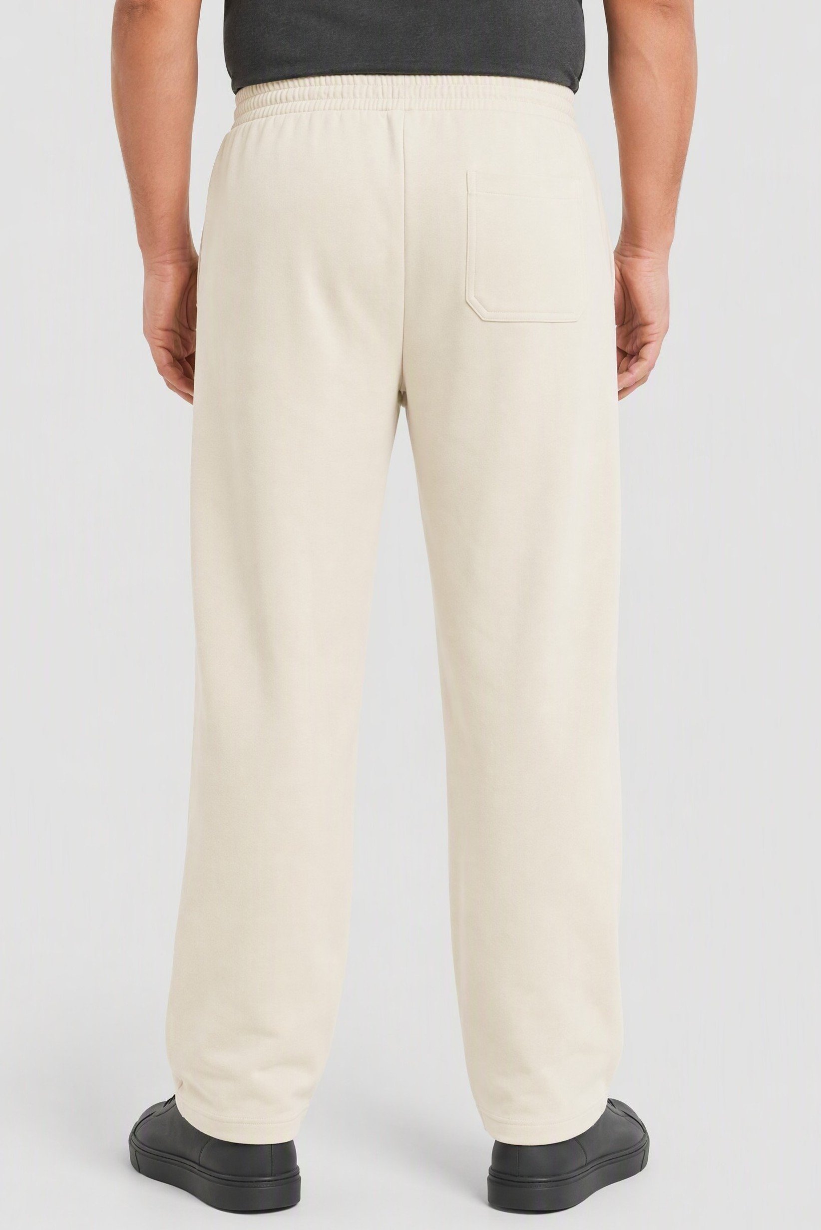 Men Relaxed Fit Solid Wide Leg Pants, Light Beige