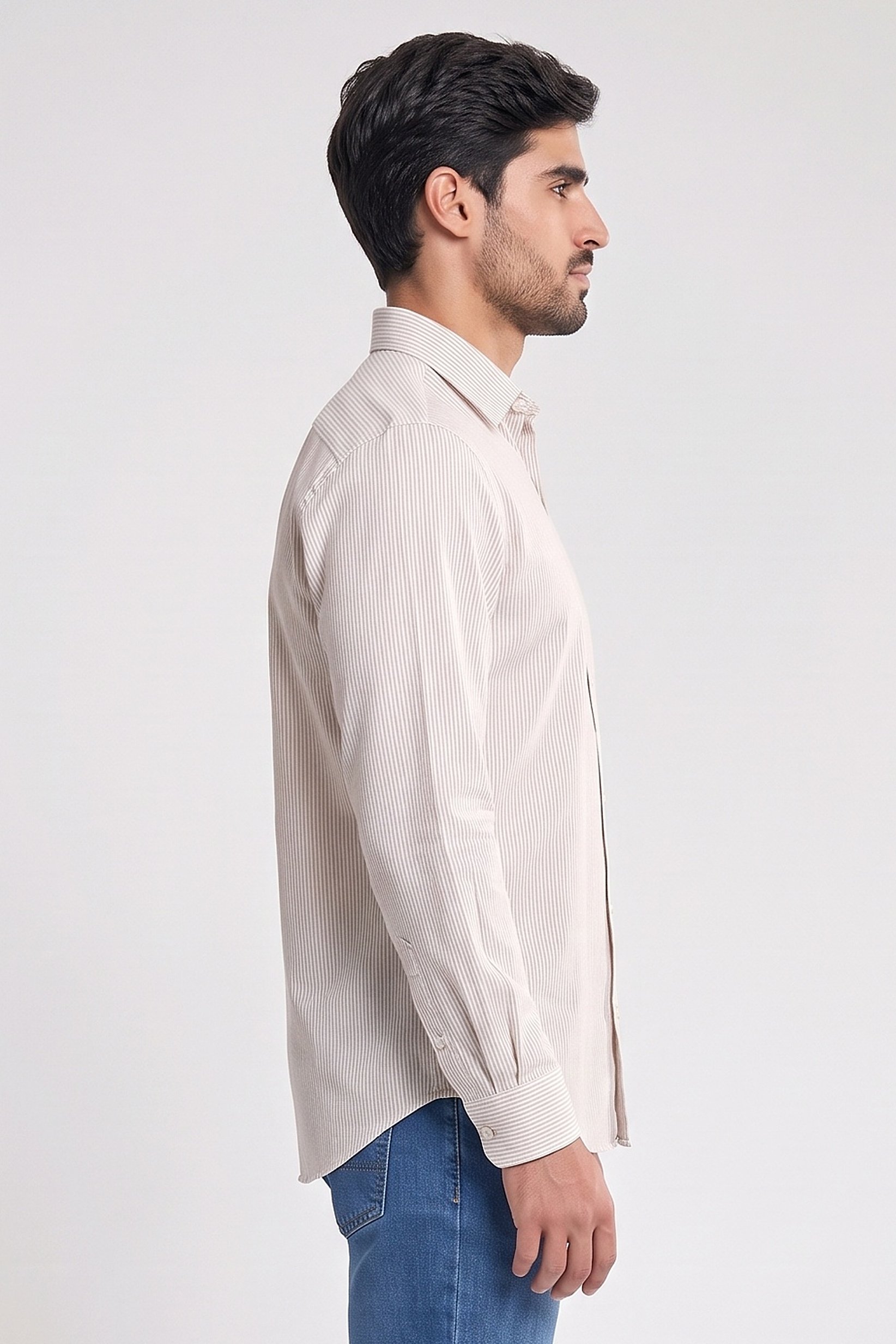 Men Loose Fit Stripe Long Sleeve Casual Shirt, Multicolor