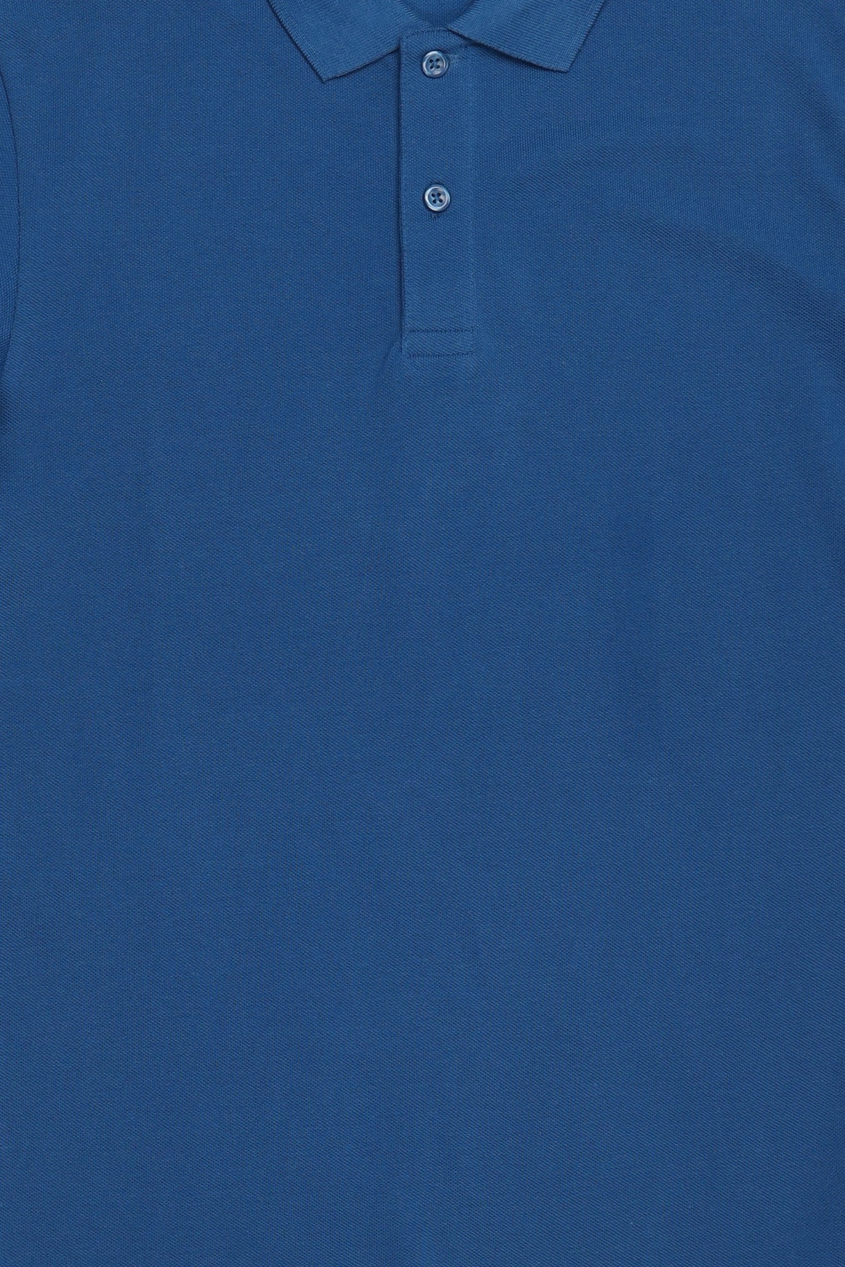Men Regular Fit Short Sleeve Plain Polo Shirt, Teal Blue