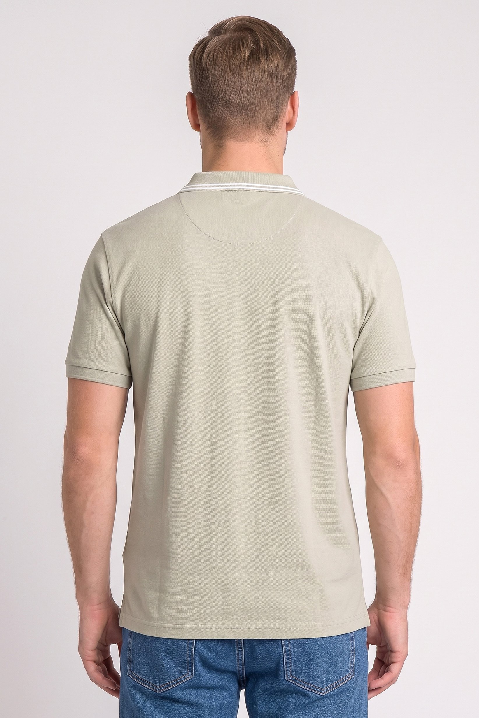 Men Regular Fit Short Sleeve Plain Polo Shirt, Sage