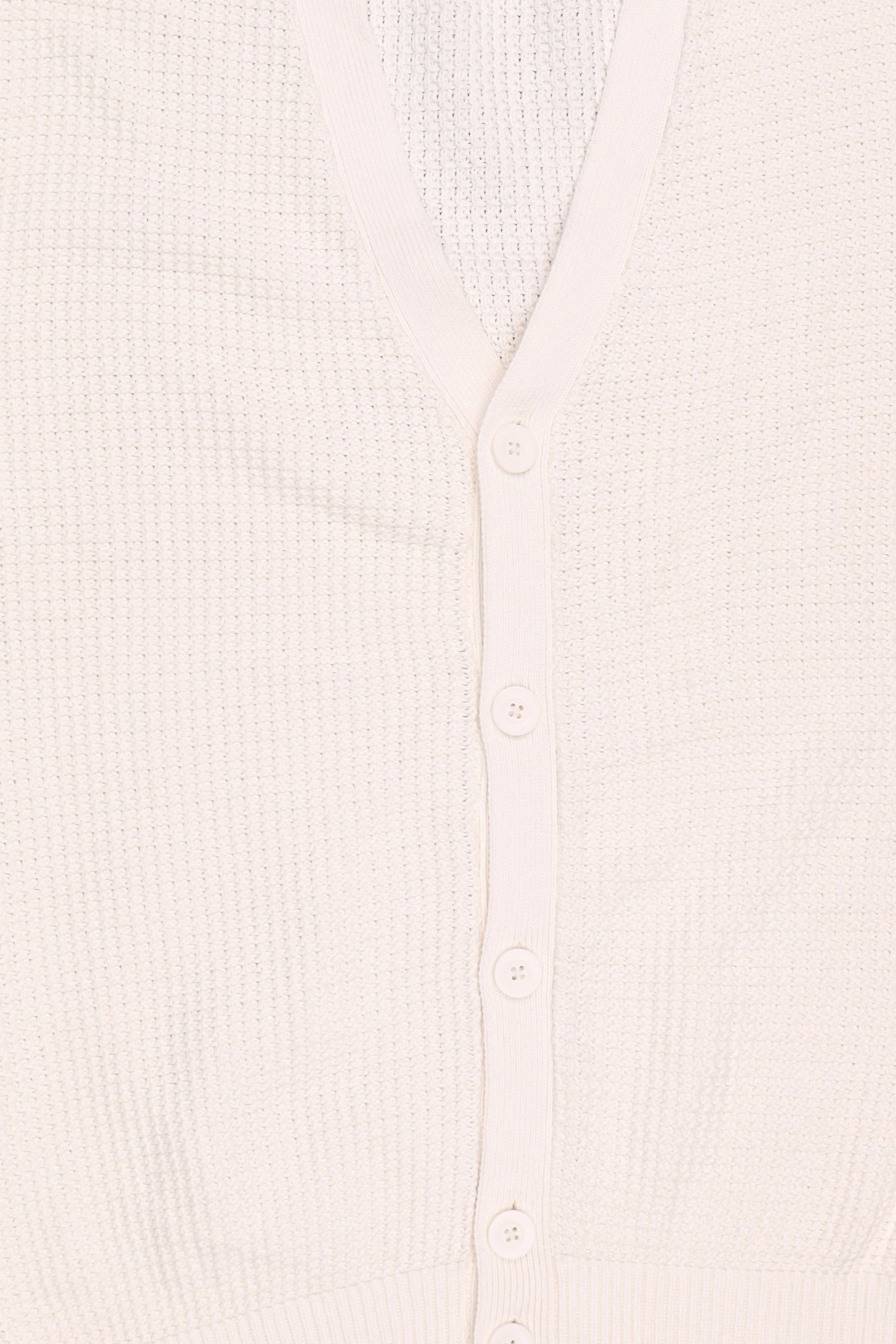 Men V Neck Long Sleeve Knitted Cardigans, Off White