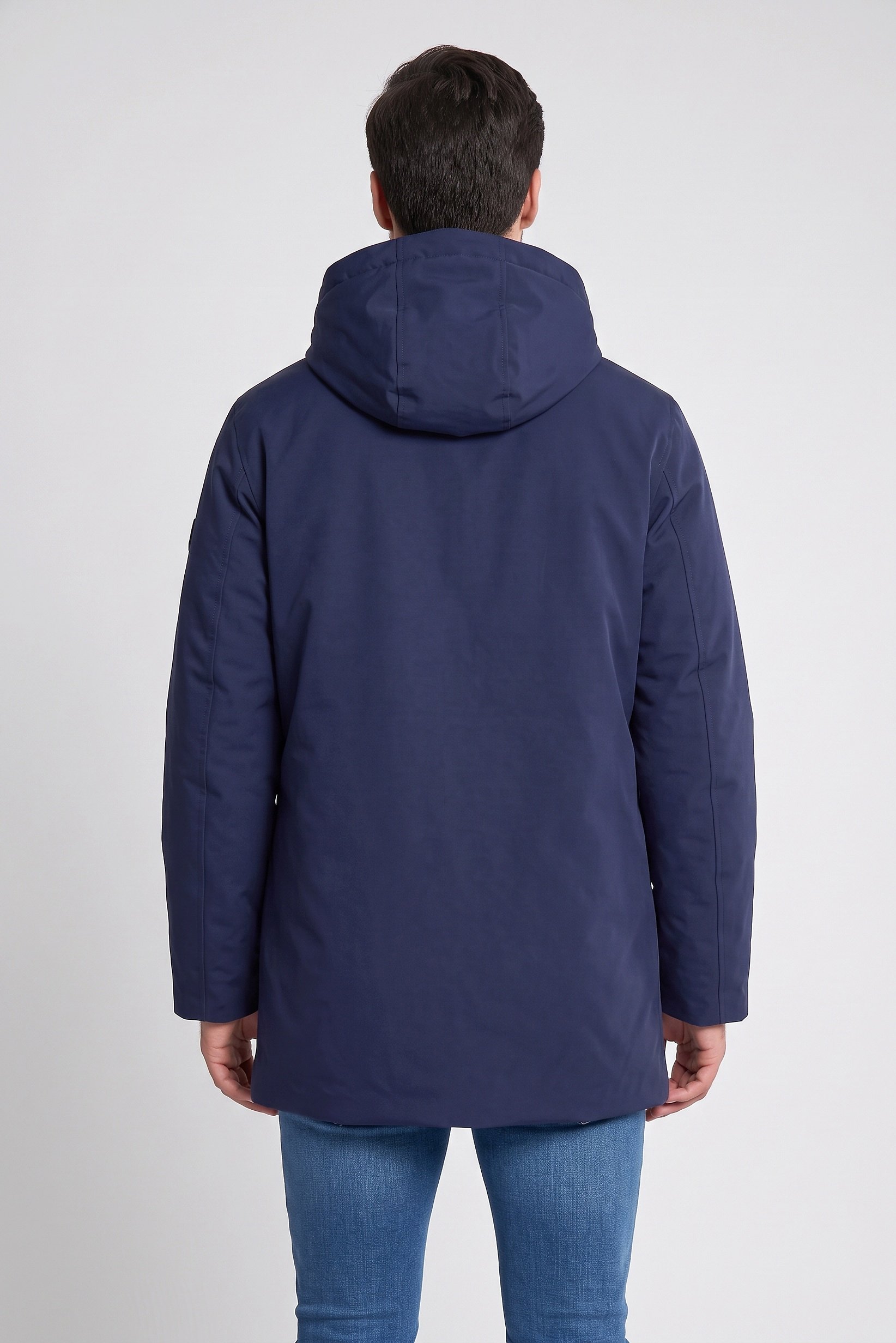 Men Plain Hooded Jackets, Navy