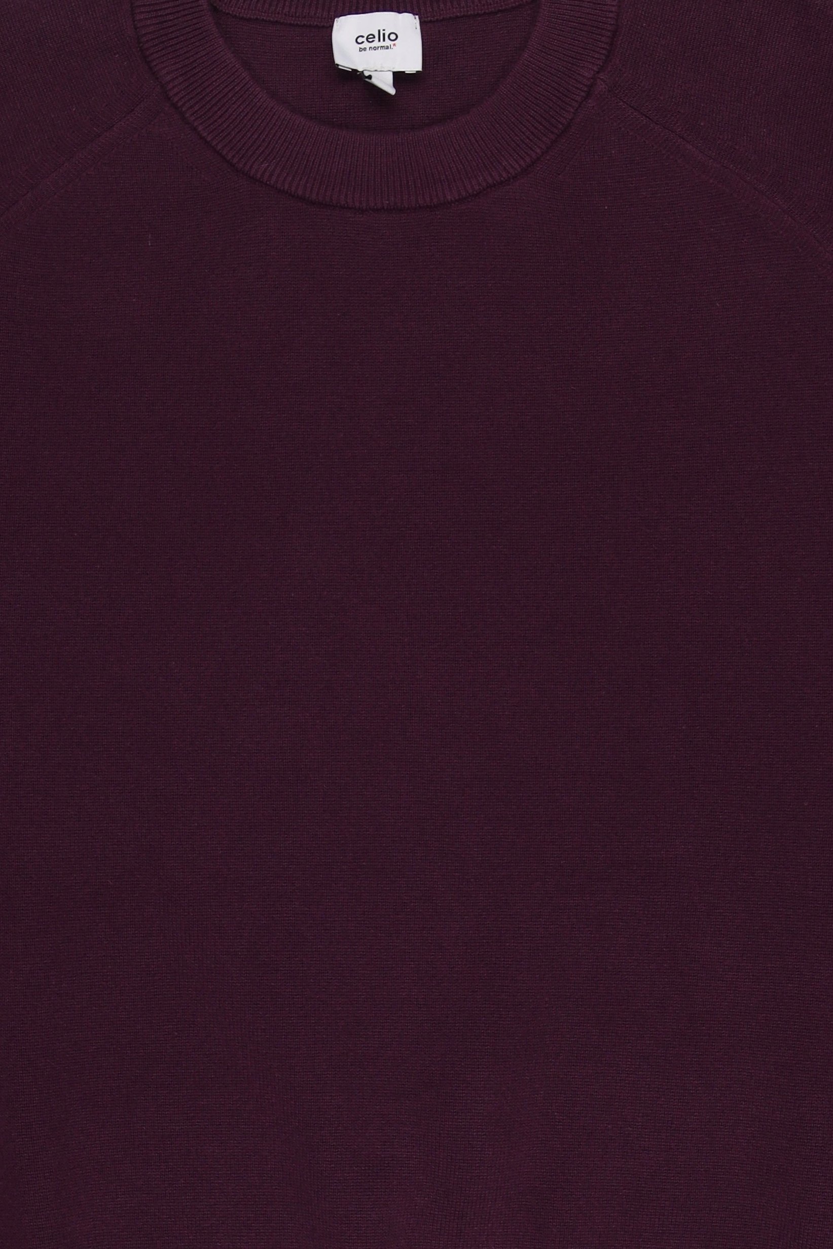 Men Crew Neck Knitted Sweater, Purple