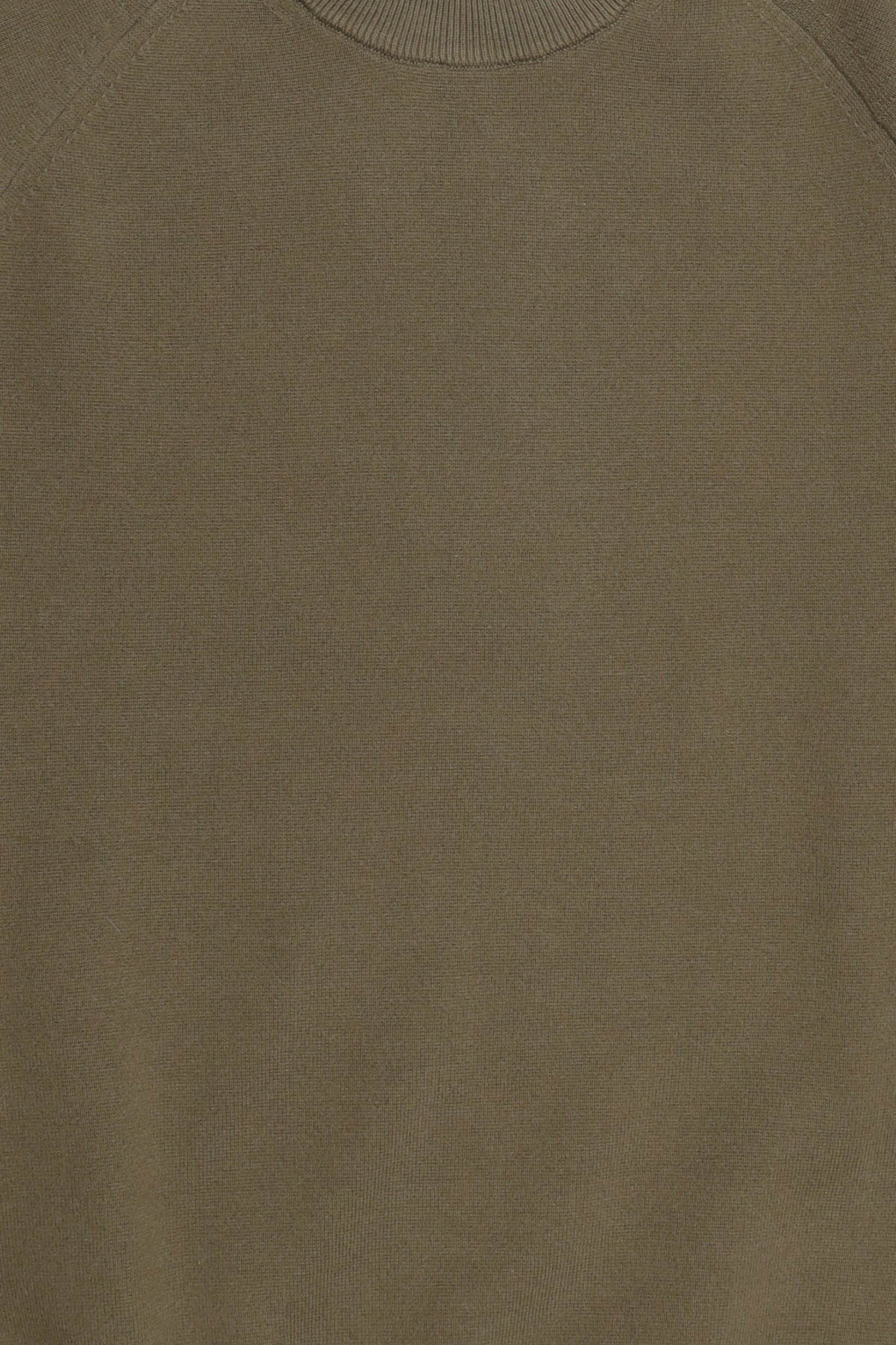 Men Crew Neck Knitted Sweater, Dark Olive