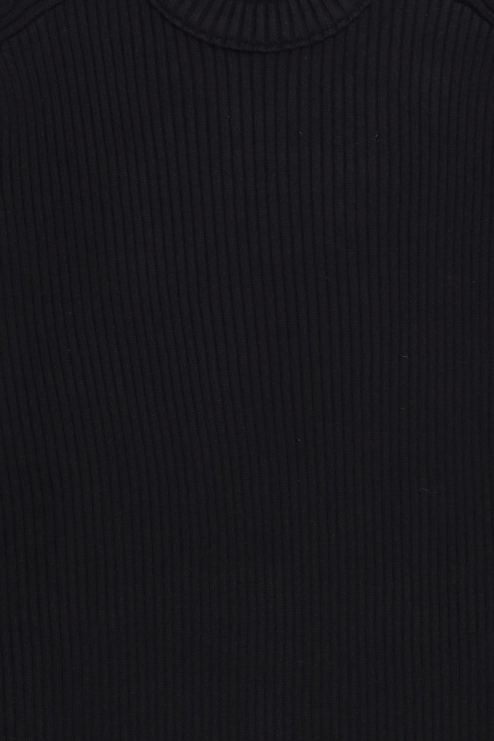 Men Crew Neck Ribbed Sweater, Black