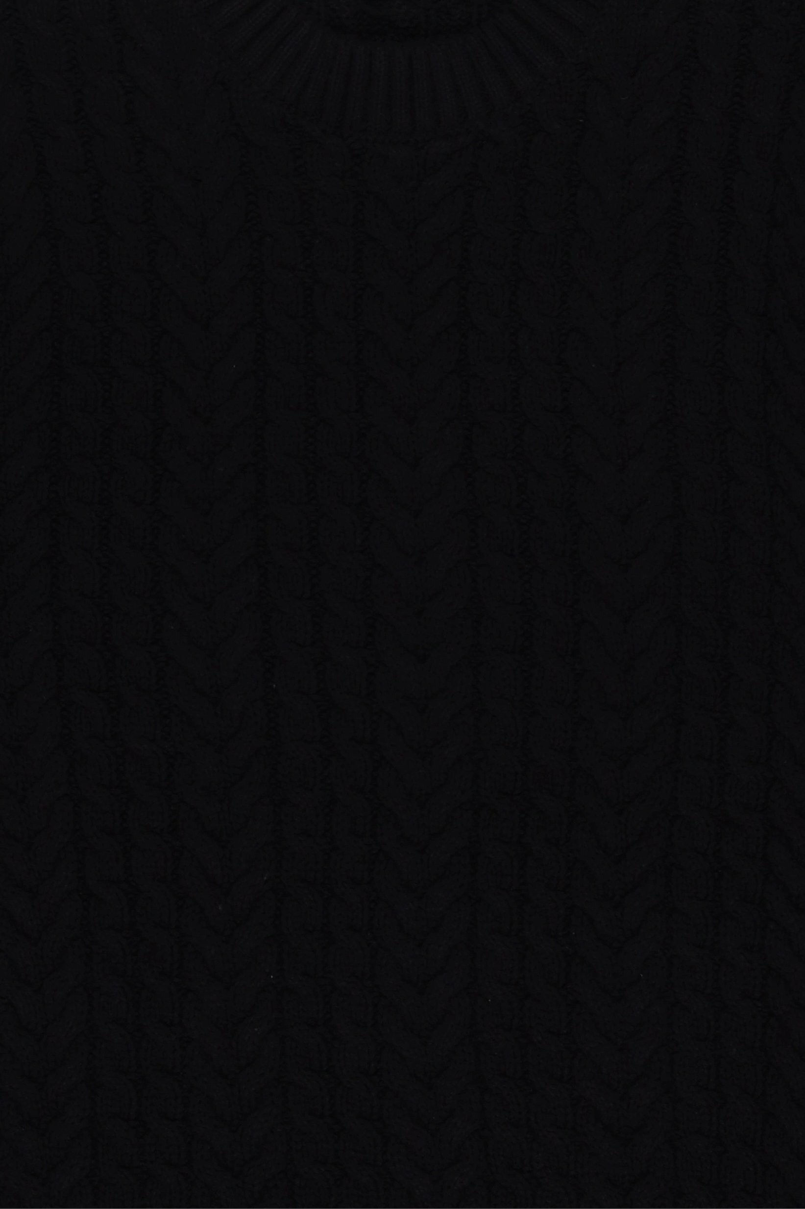 Men Crew Neck Cable Knit Sweater, Black