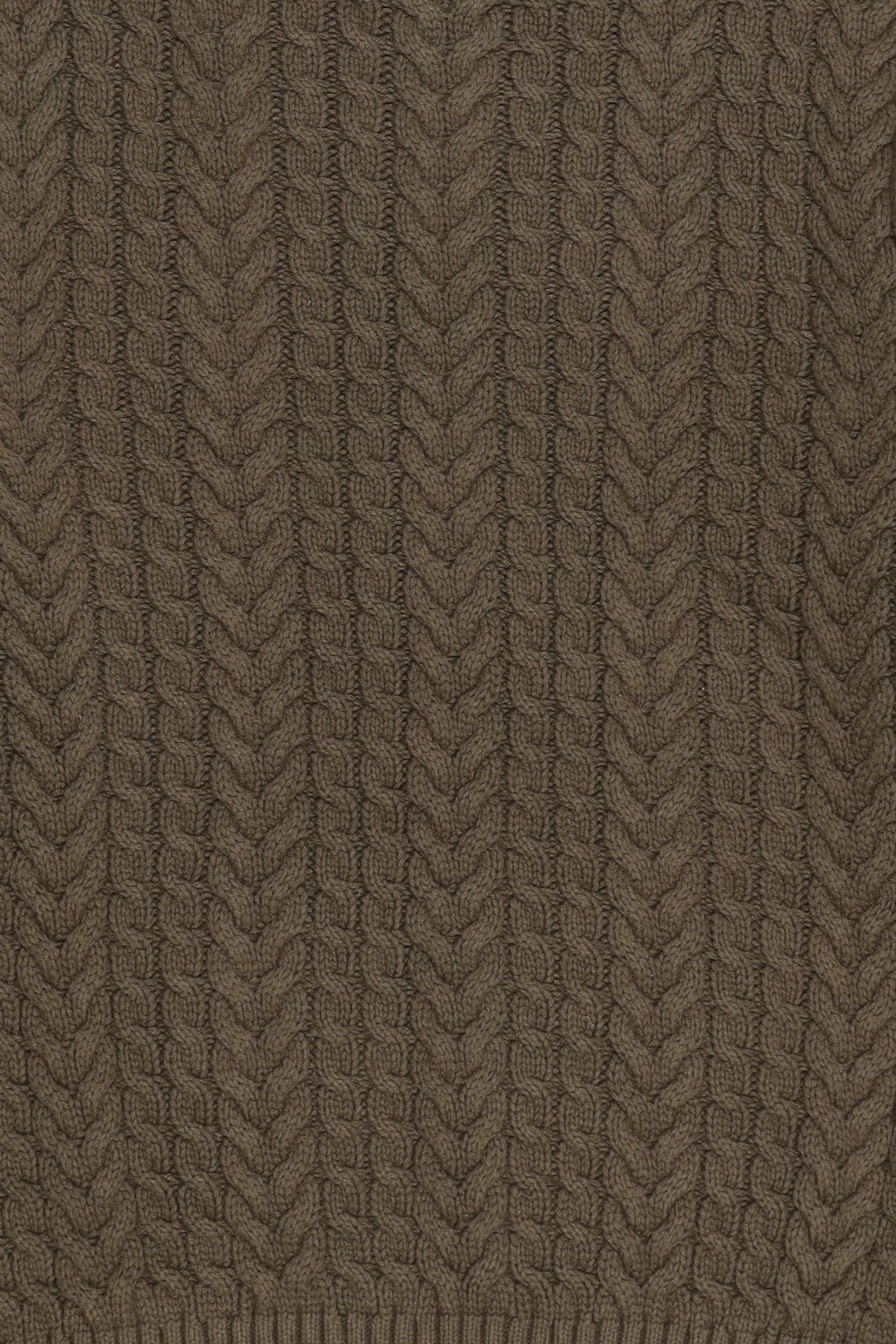 Men Crew Neck Cable Knit Sweater, Dark Olive
