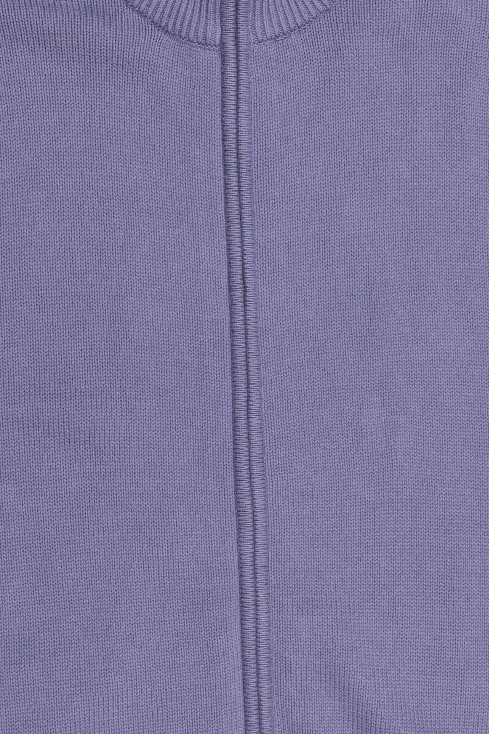 Men Mock Neck Knitted Cardigan, Dusty Blue
