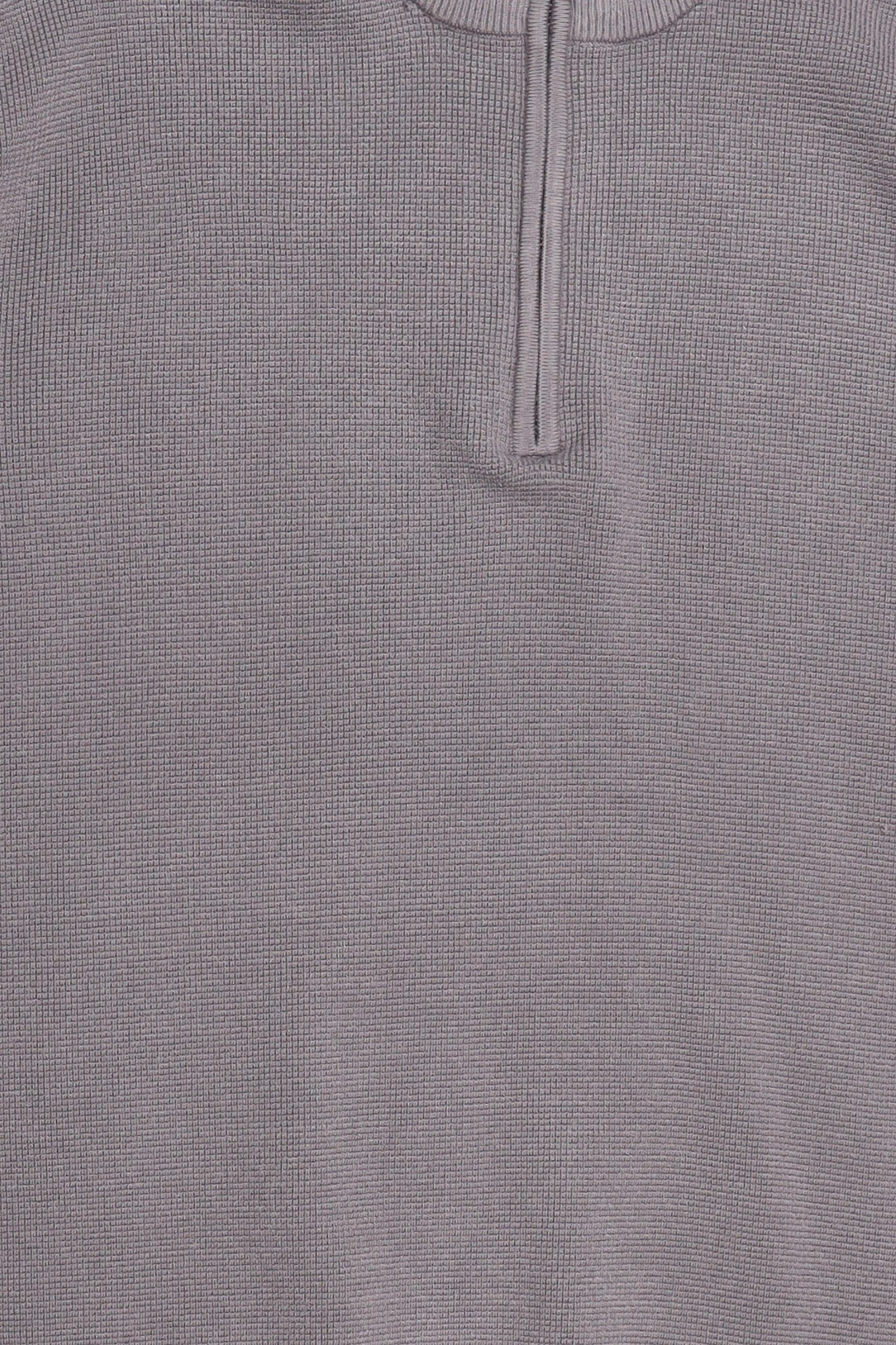 Men Mock Neck Knitted Sweater, Grey