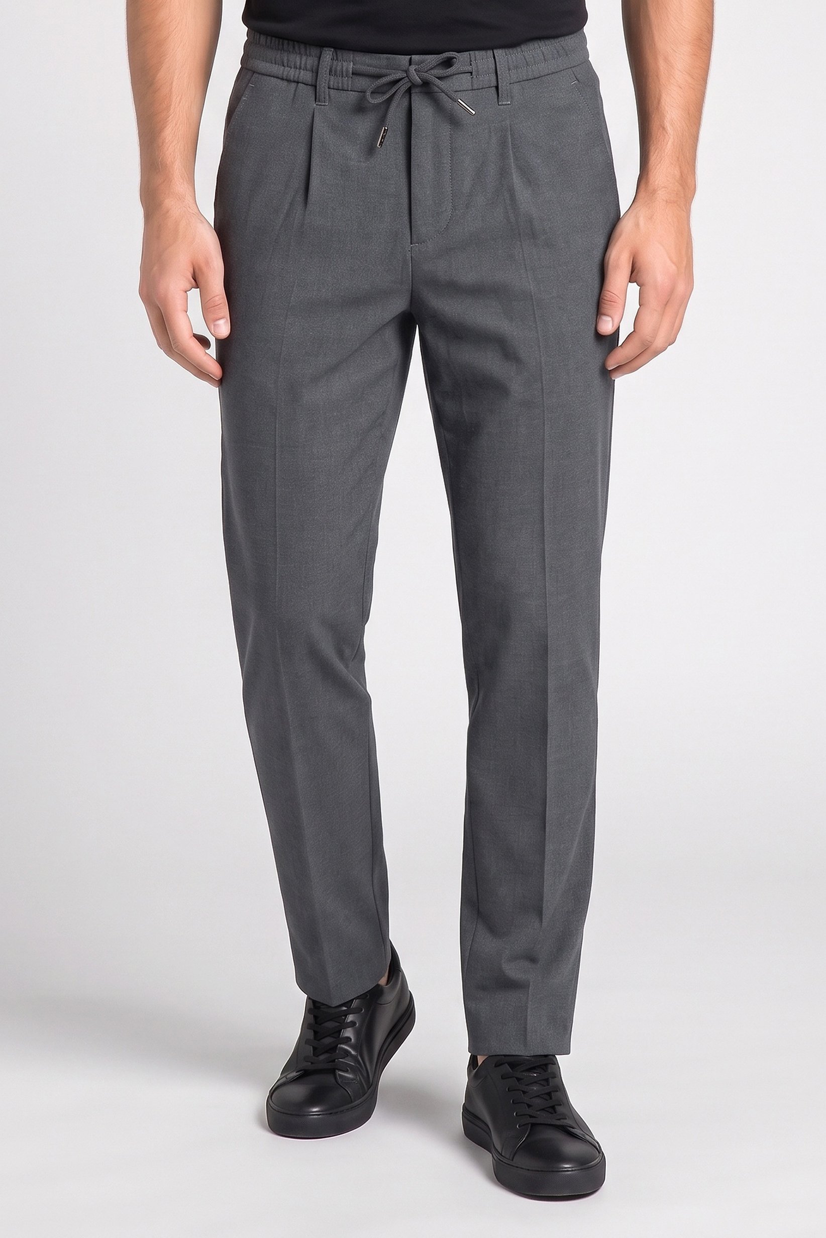 Men Straight Heather Straight Leg Pants, Dark Grey