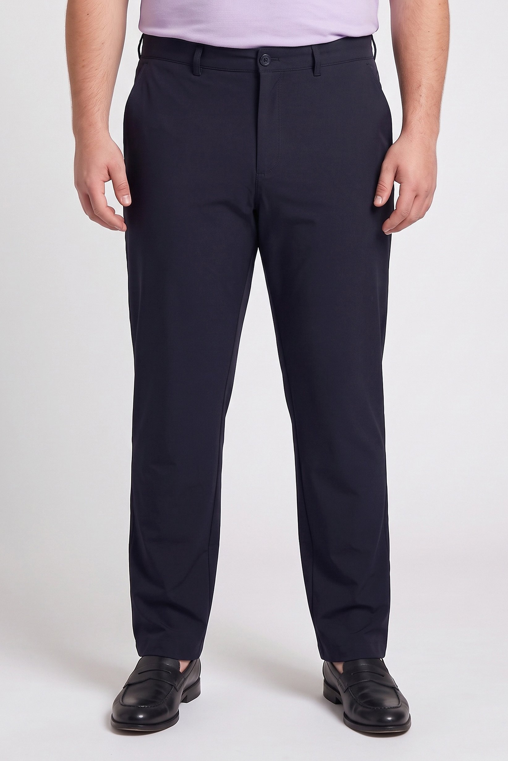 Men Slim Fit Plain Chino Pants, Deep Navy