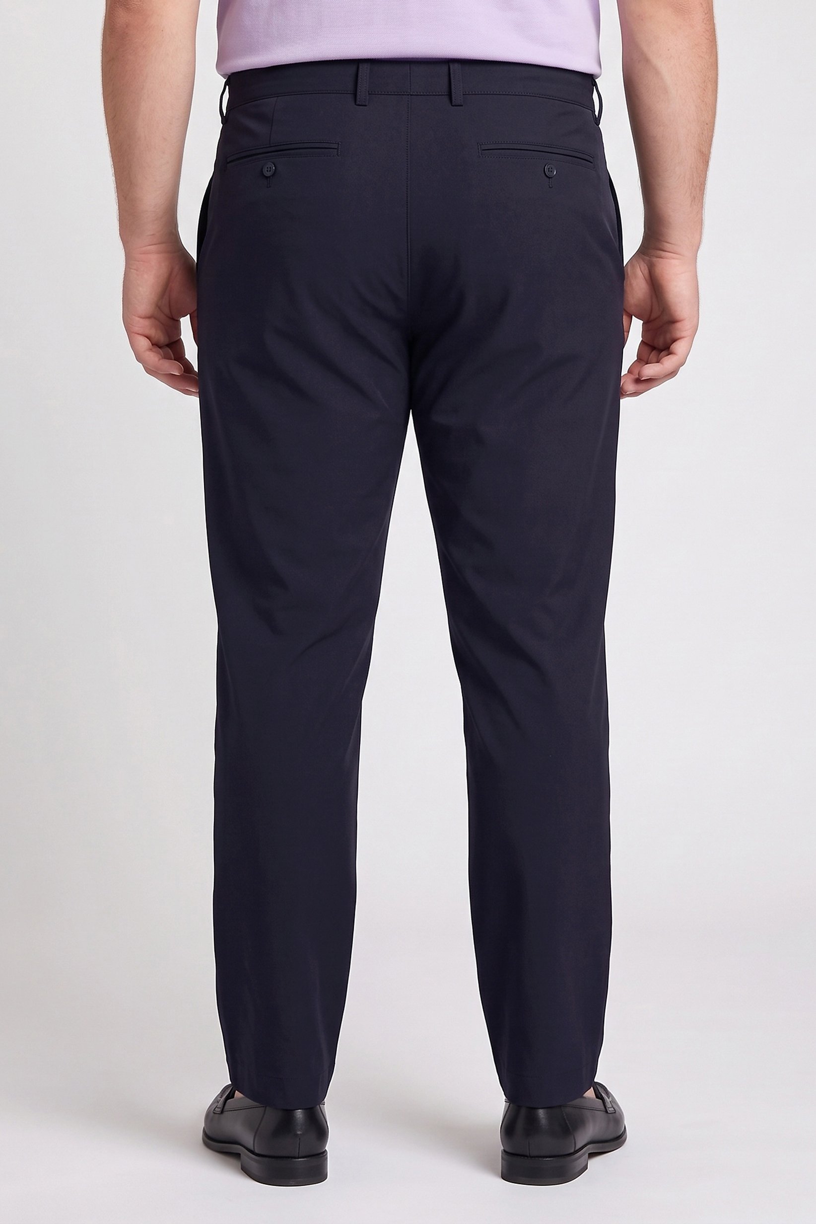 Men Slim Fit Plain Chino Pants, Deep Navy