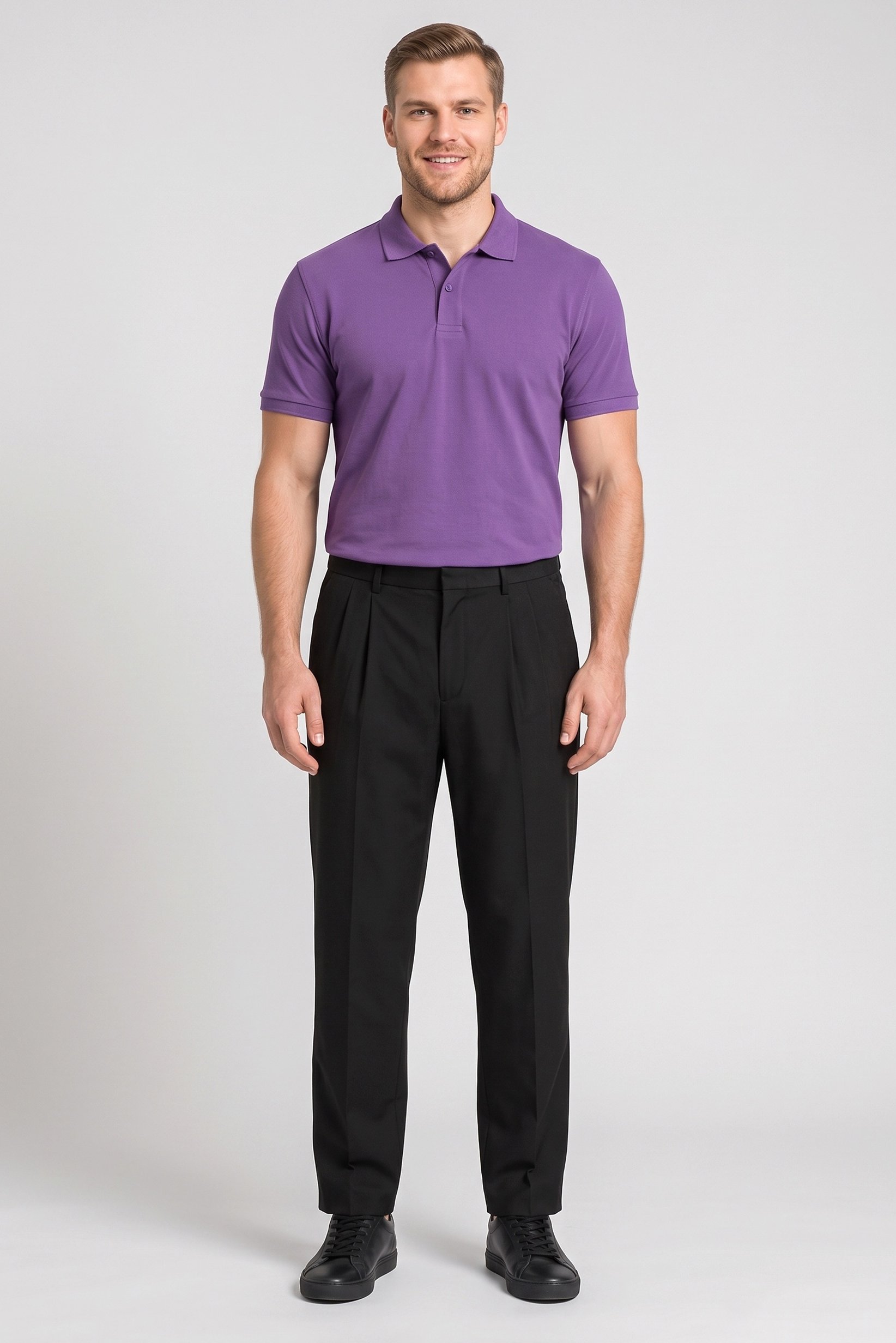 Men Baggy Fit Solid Wide Leg Pants, Black