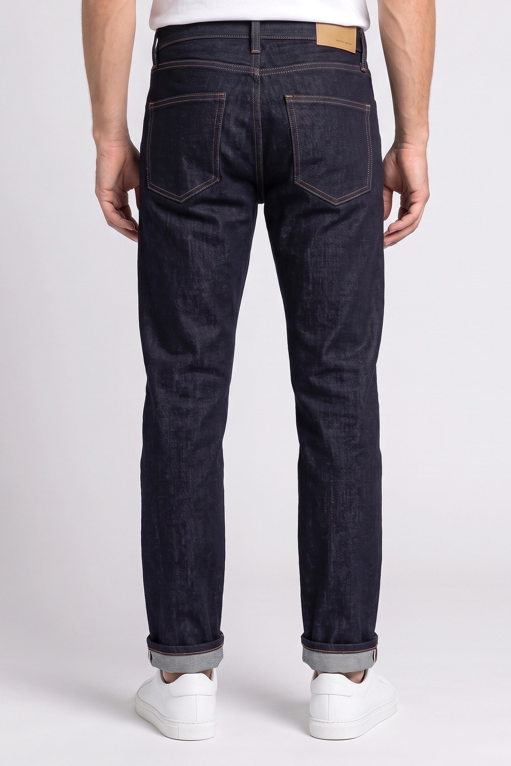 Men Straight Fit Solid Stretchable Jeans, Dark Navy