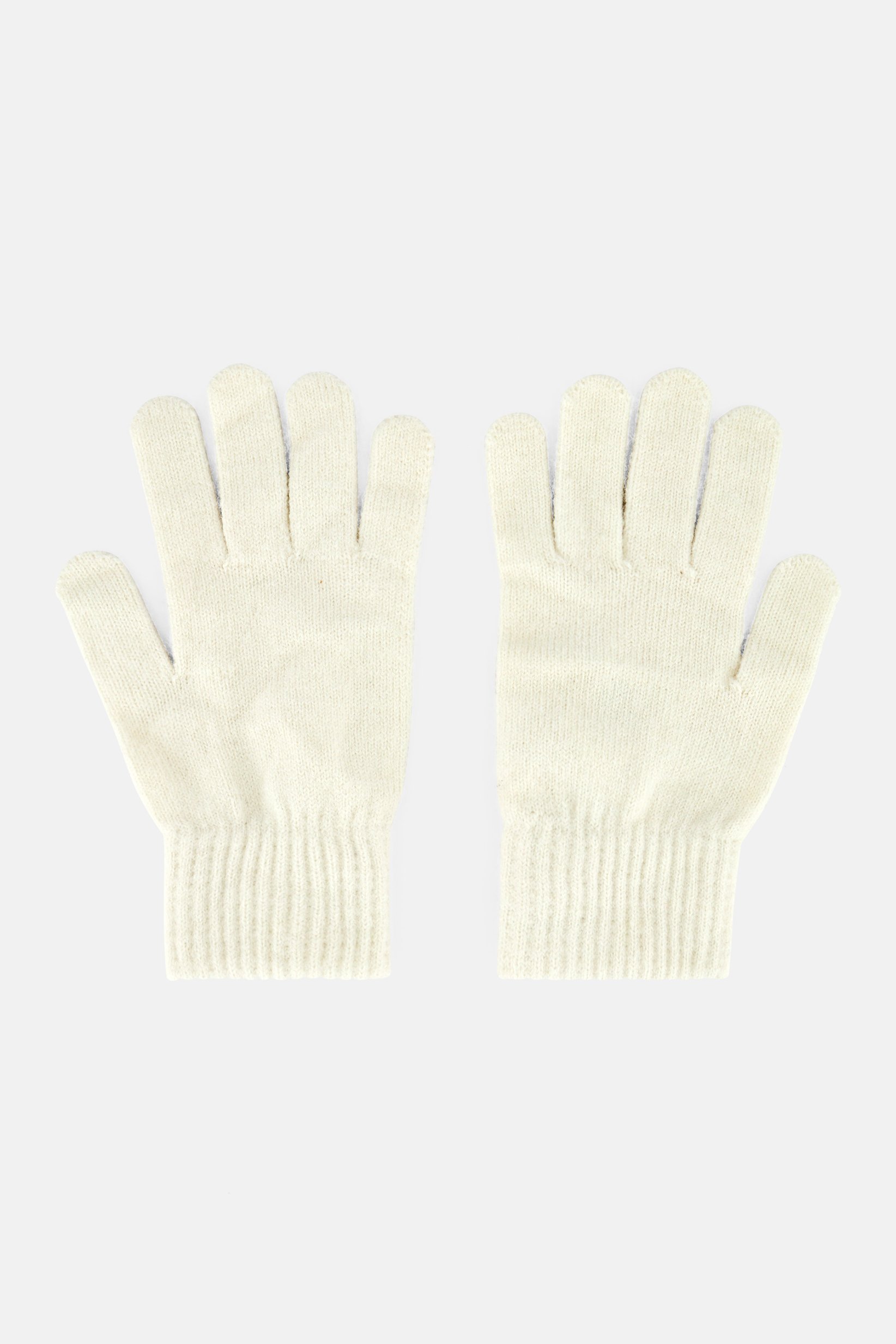 Men 1 Pair Knitted Gloves, Off White