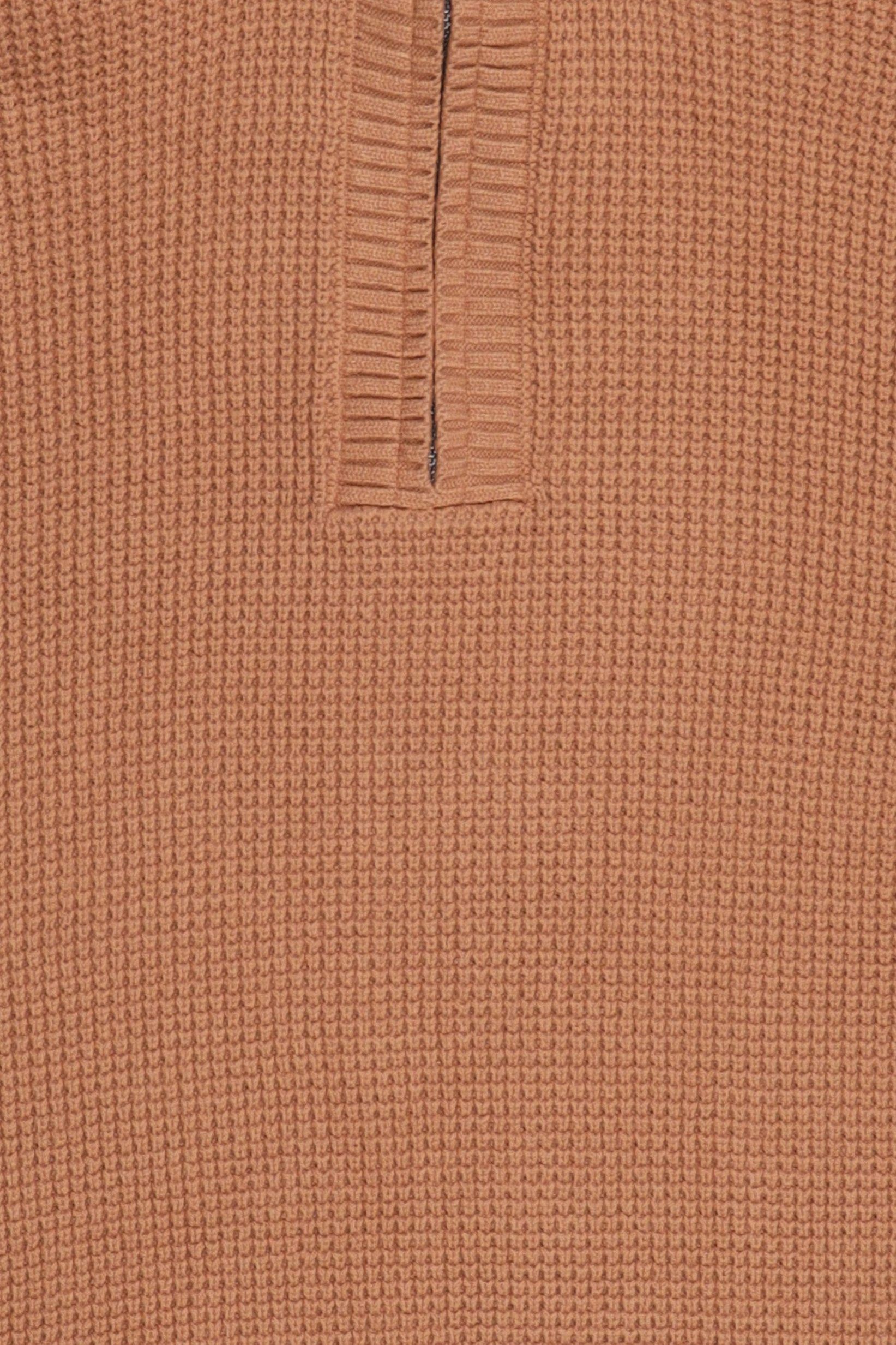 Men Turtle Neck Textured Sweater, Tan