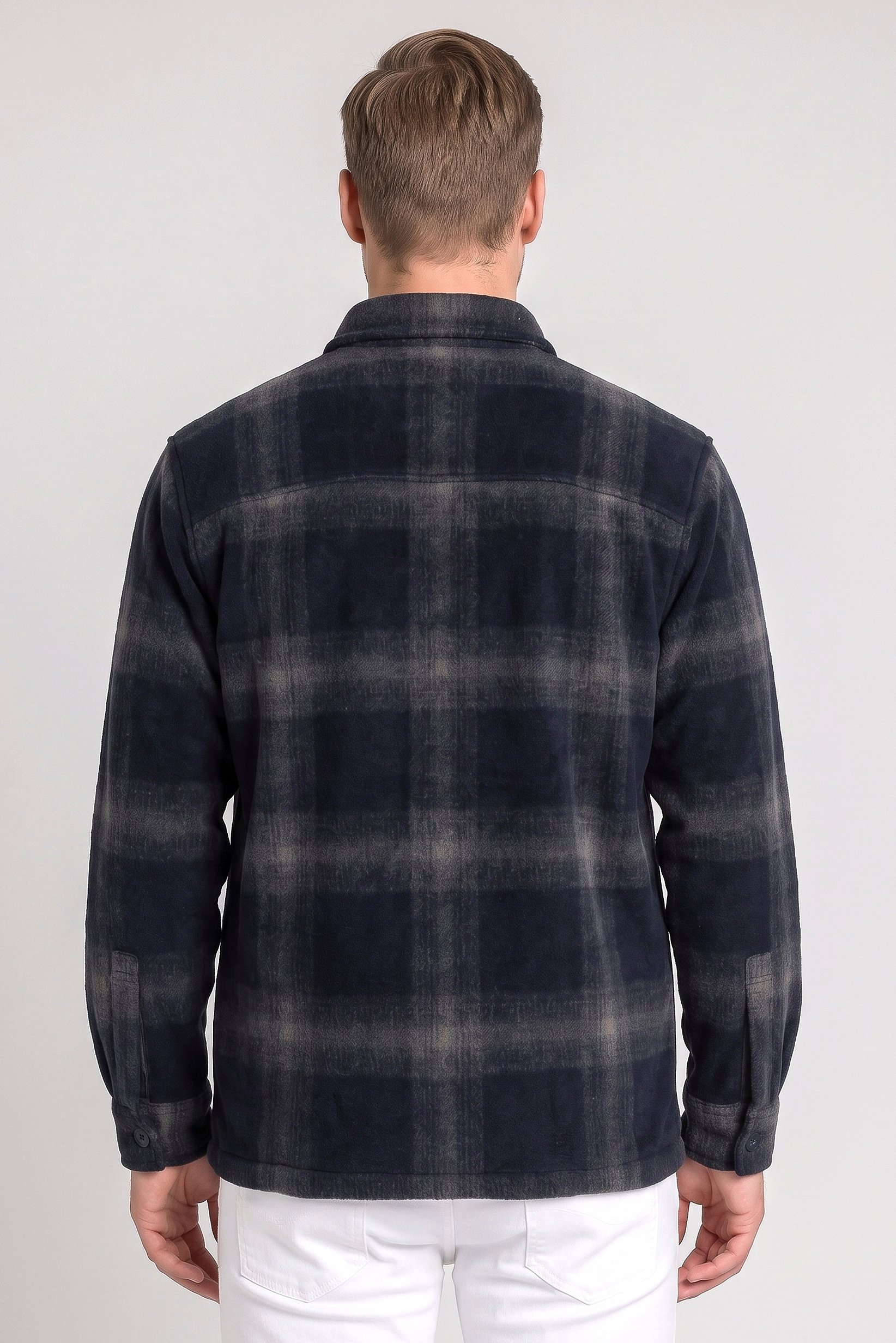 Men Plaid Jacket Shirt, Multicolor