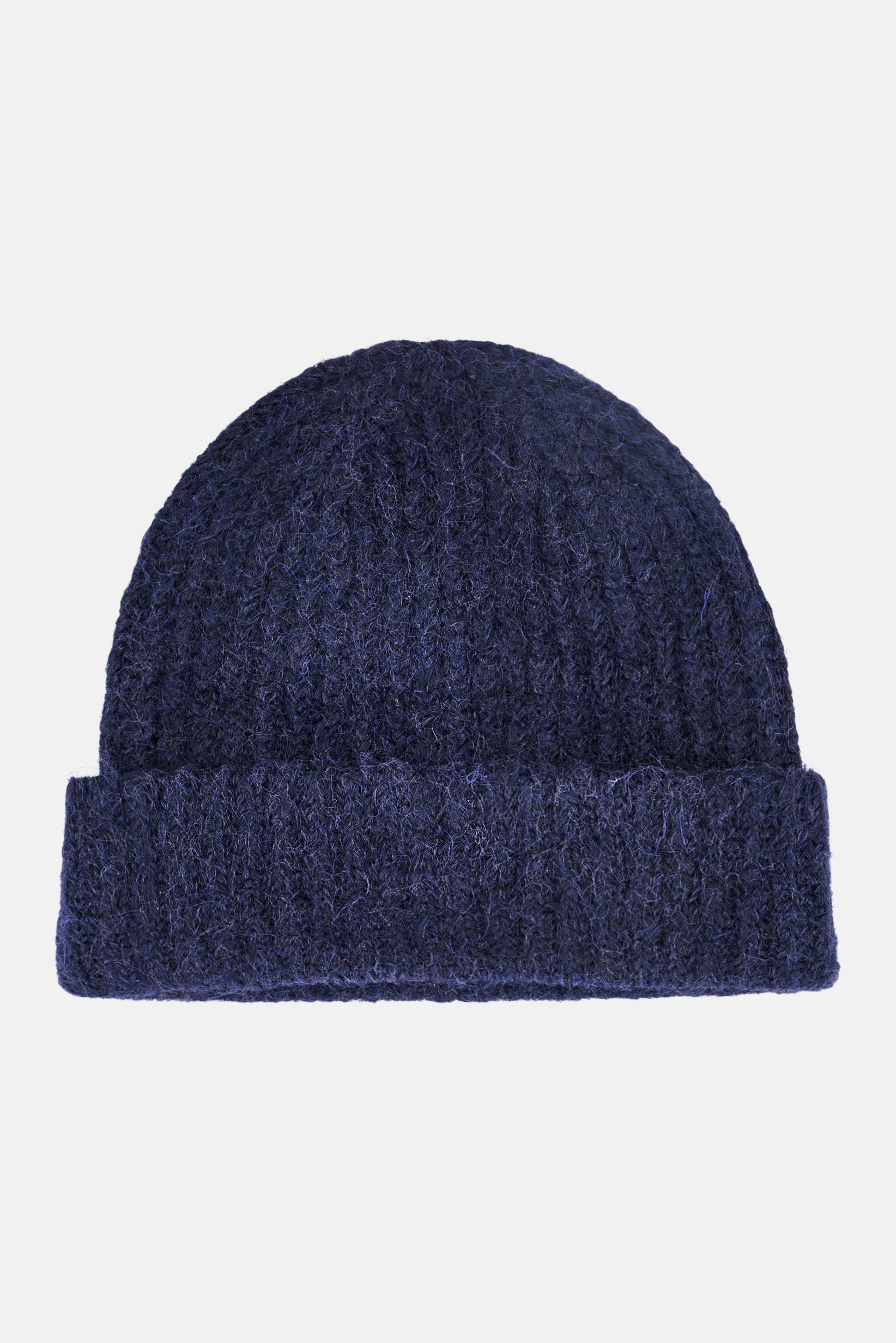 Men Textured Bennie Hat, Dark Navy