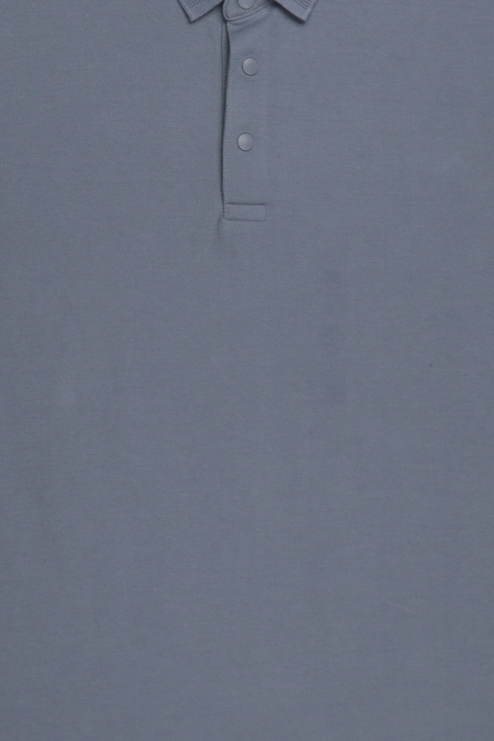 Men Regular Fit Plain Long Sleeve Polo Shirt, Slate Blue