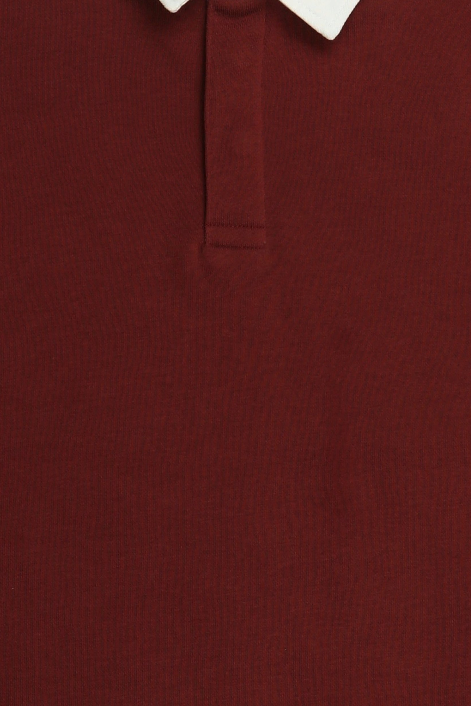 Men Regular Fit Long Sleeve Plain Polo Shirt, Maroon
