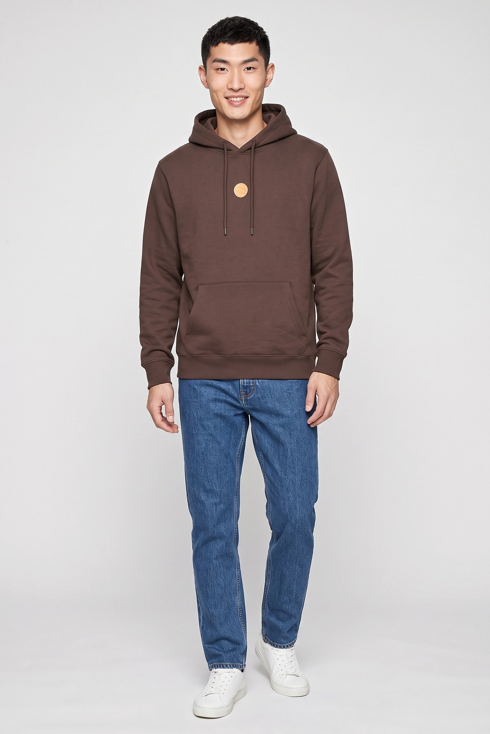 Men Space Jam Long Sleeve Graphic Print Hoodie, Dark Brown
