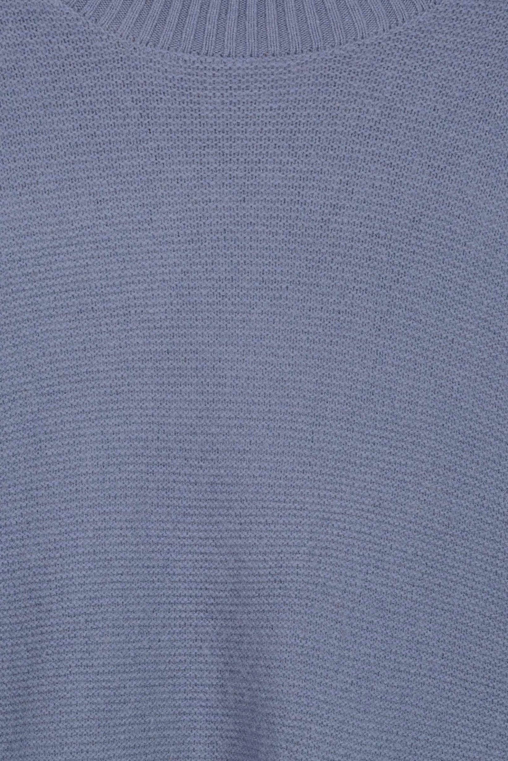 Men Ribbed Collar Long Sleeve Knitted Sweater, Slate Blue