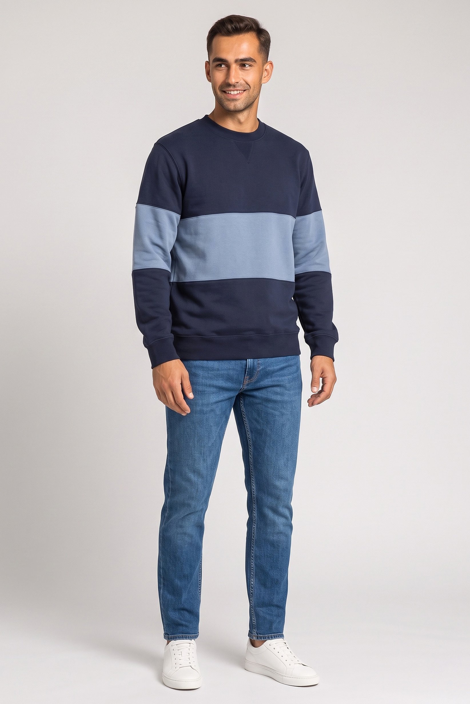 Men Two-Tone Long Sleeve Sweatshirt, Multicolor