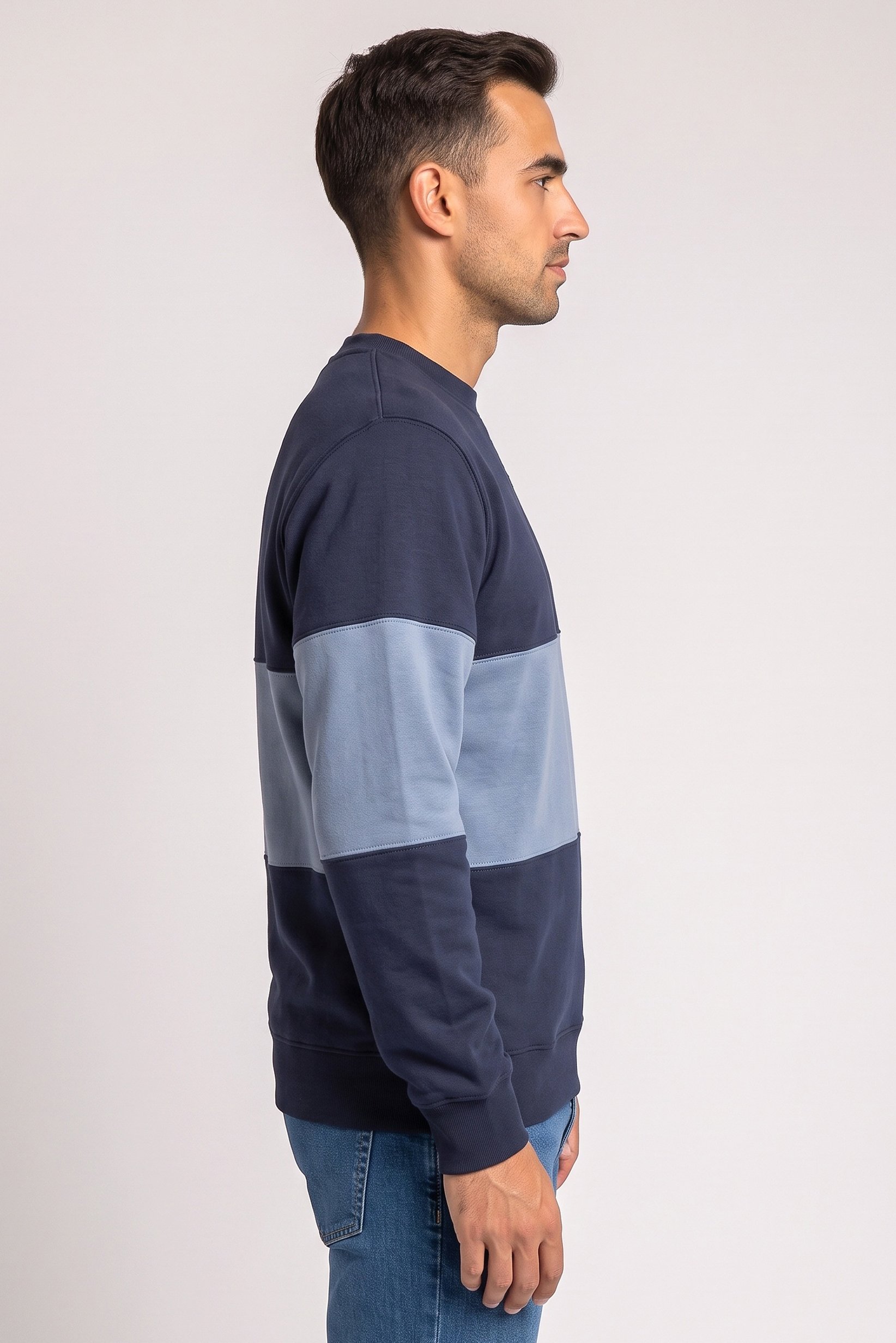 Men Two-Tone Long Sleeve Sweatshirt, Multicolor