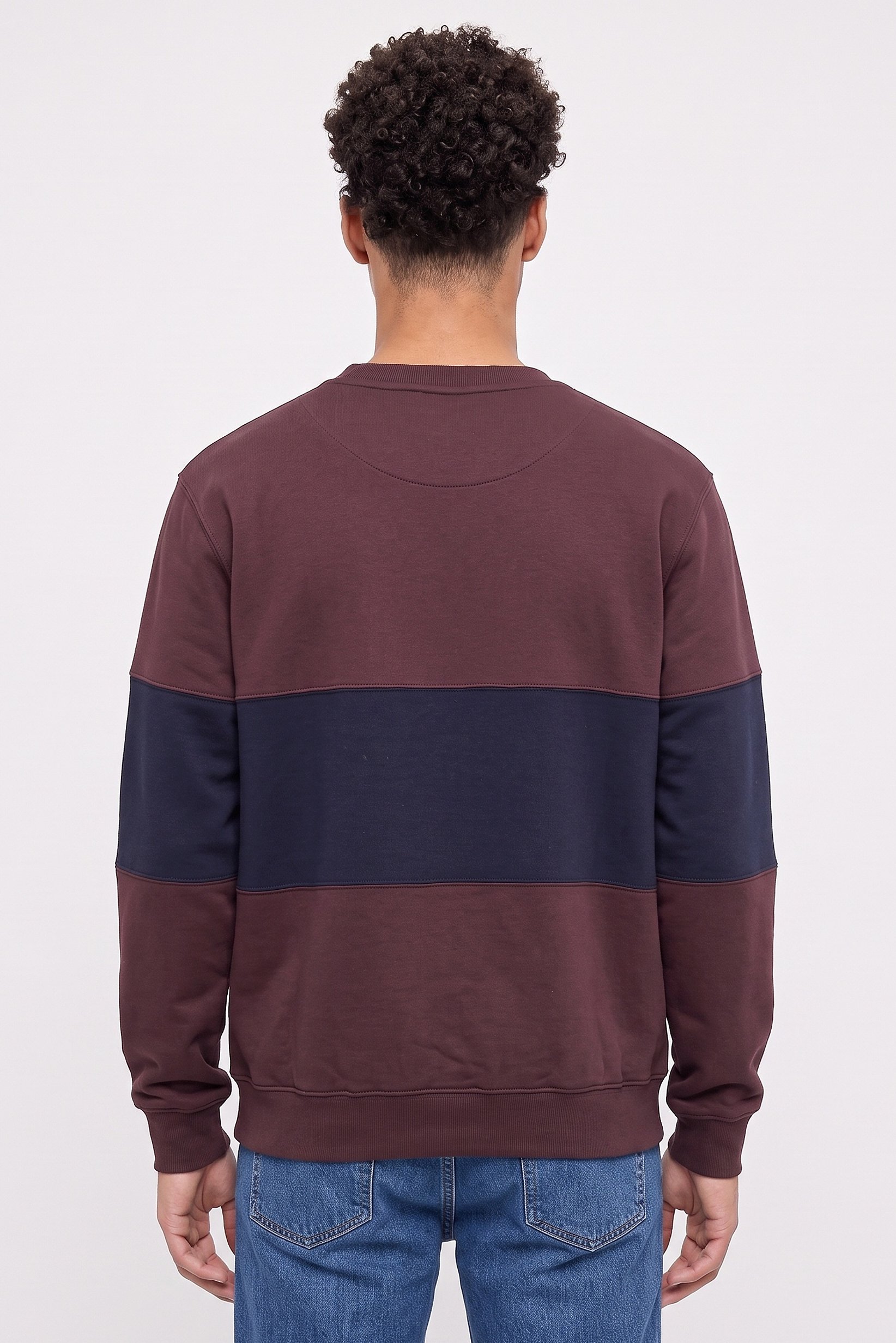 Men Crew Neck Two-Tone Long Sleeve Sweatshirt, Multicolor