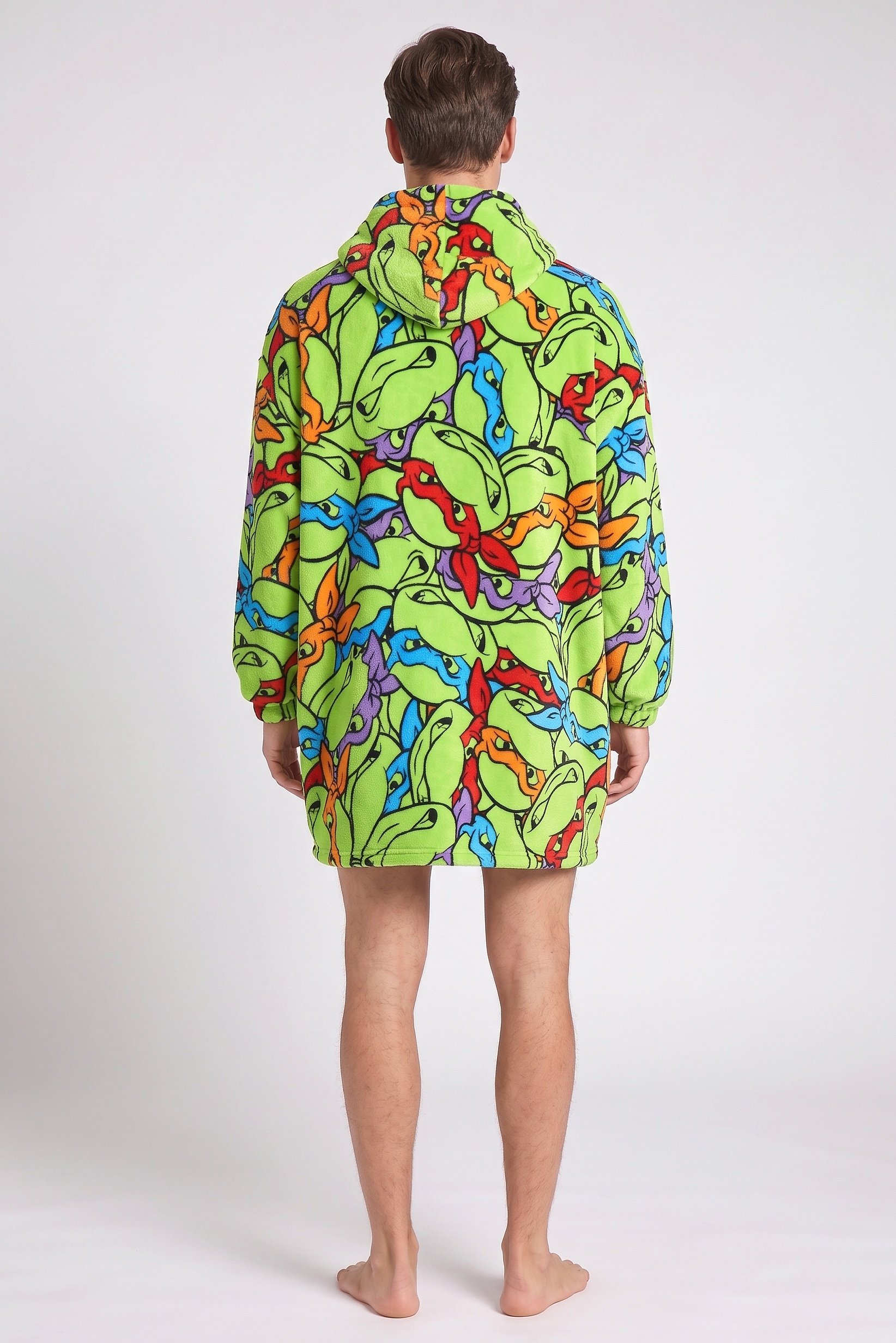 Men 2 in 1 Hooded Graphic Print Sleepwear, Multicolor