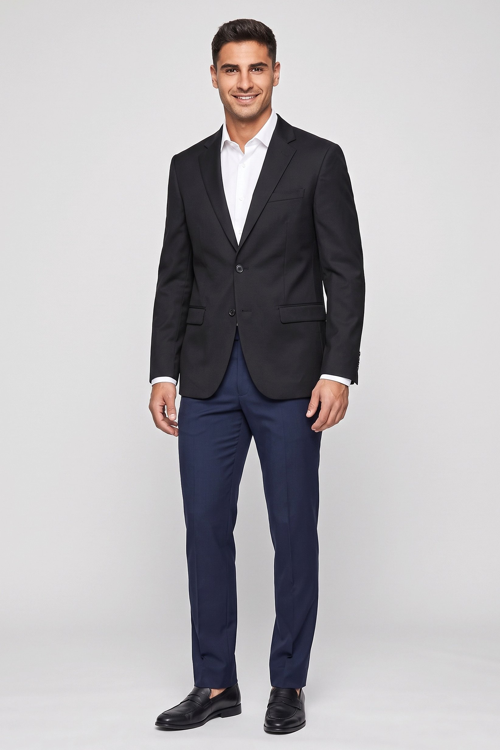 Men Regular Fit Solid Casual Blazer, Black