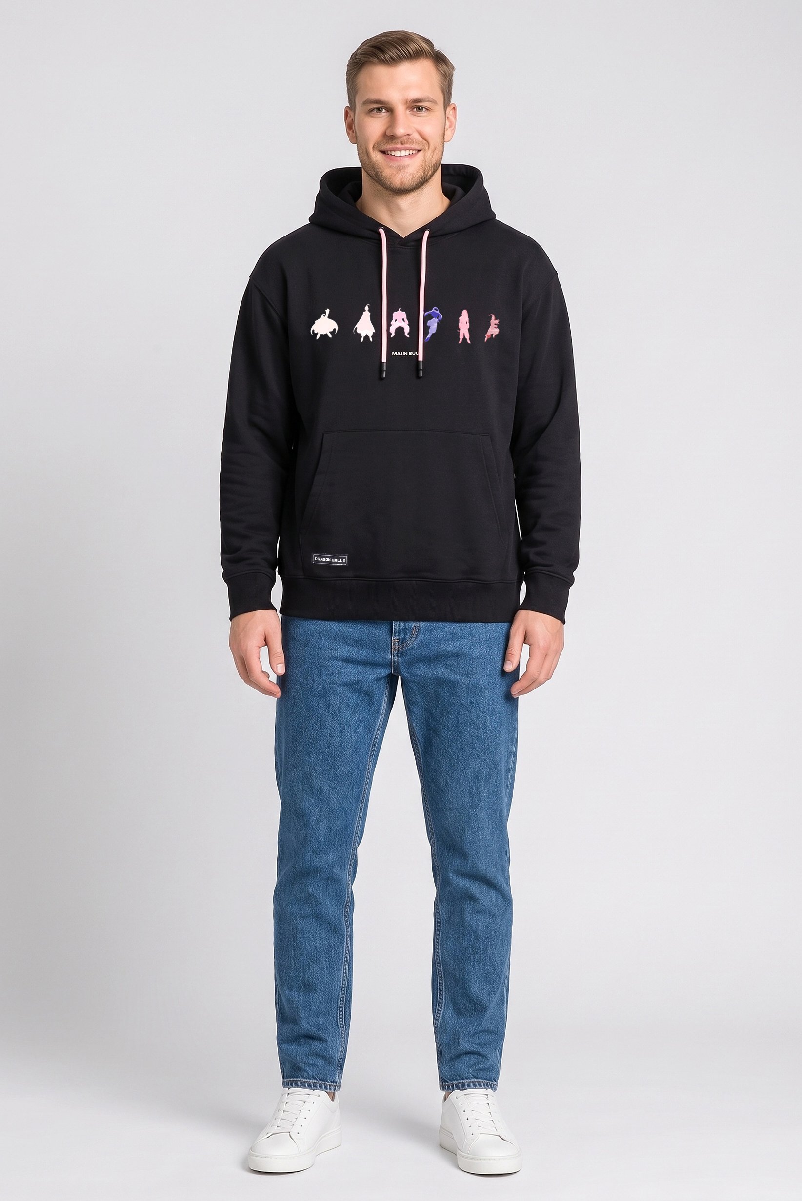 Celio x DragonBall Z Men Long Sleeve Brand Logo Hoodie, Black