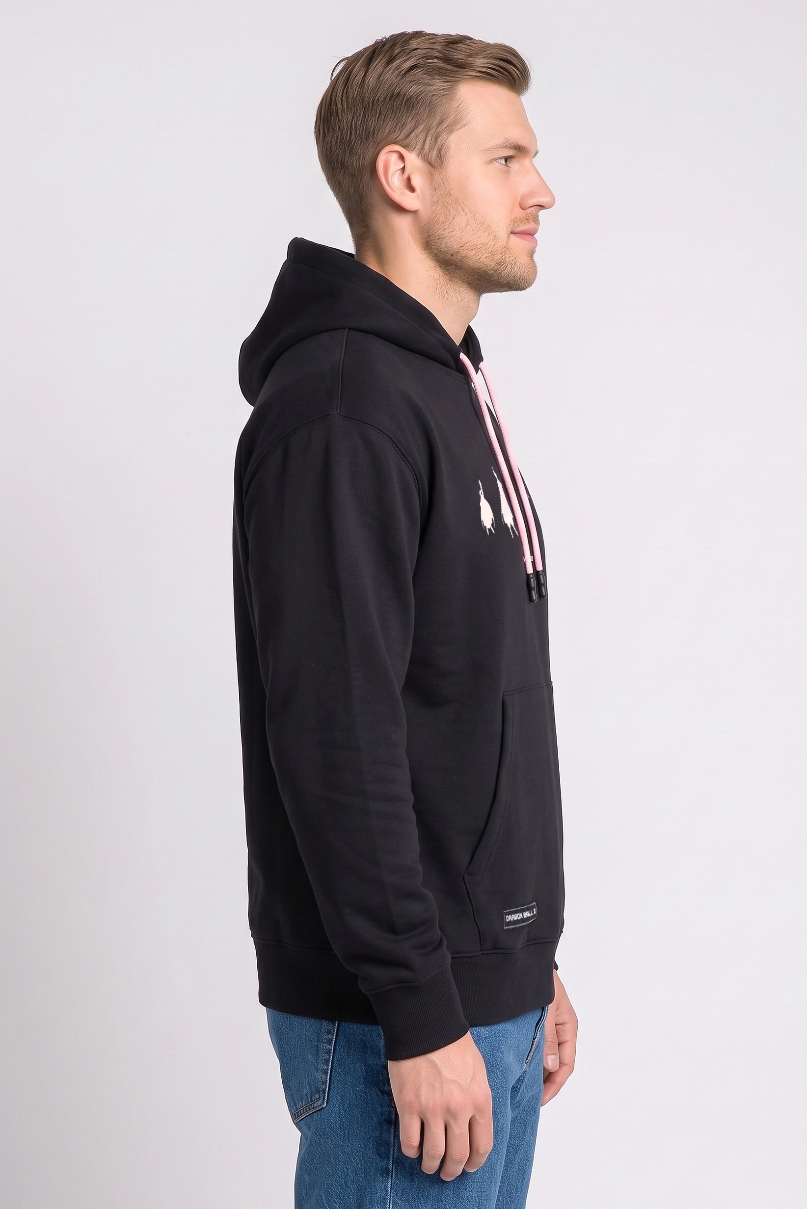 Celio x DragonBall Z Men Long Sleeve Brand Logo Hoodie, Black