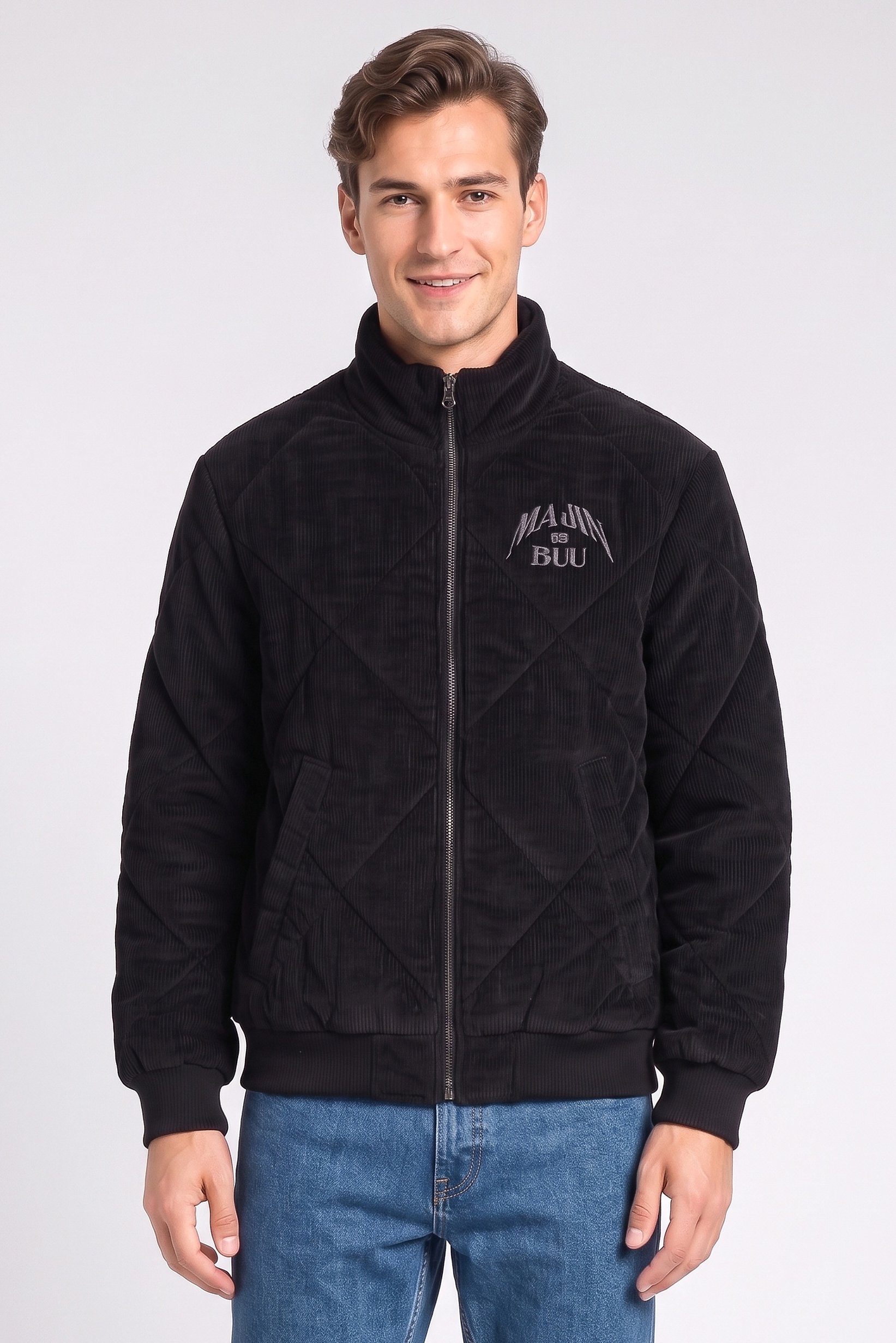 Celio x Dragon BallZ Men Quilted Bomber Jacket, Black