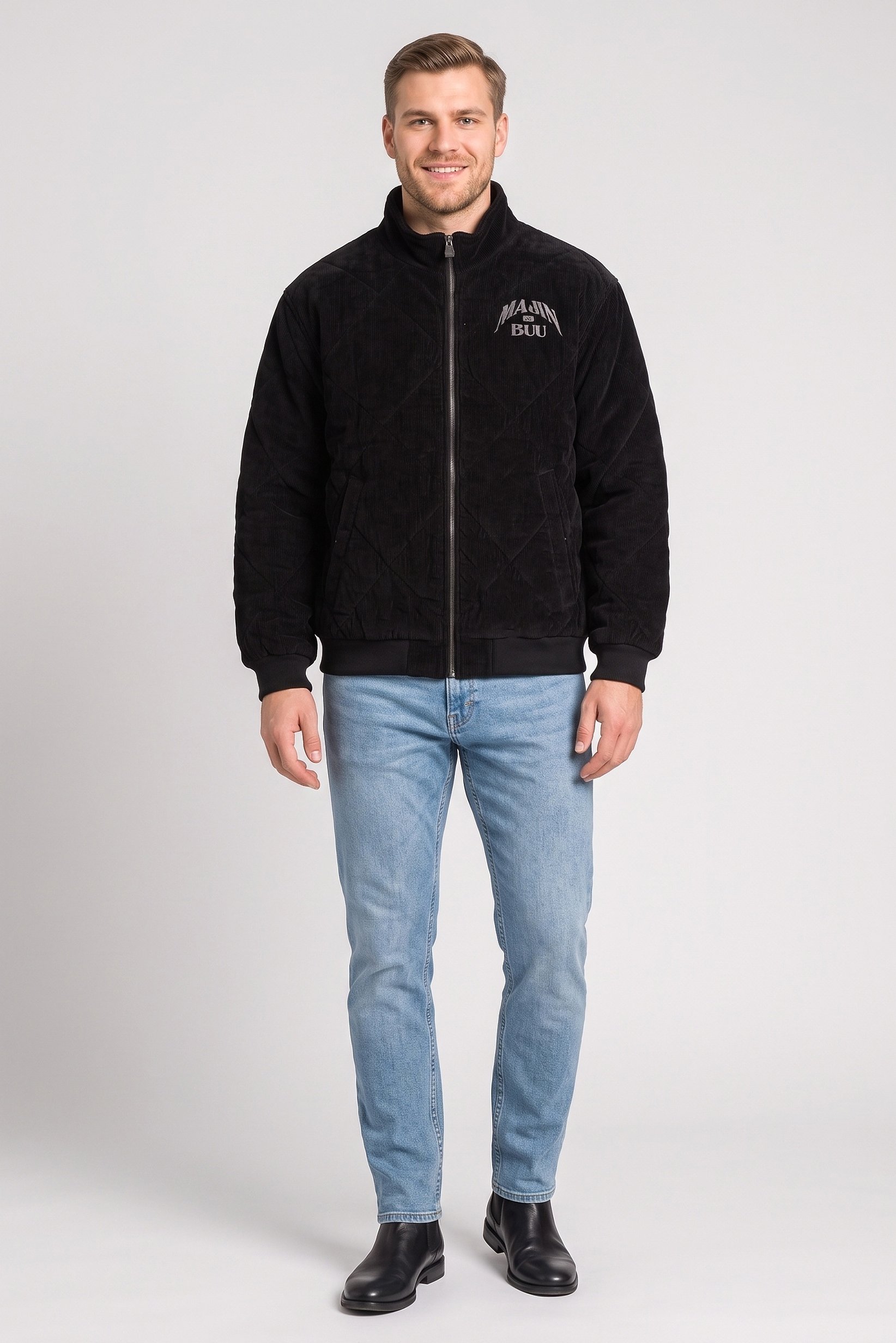 Celio x Dragon Ball Z Men Embroidered Bomber Jacket, Black