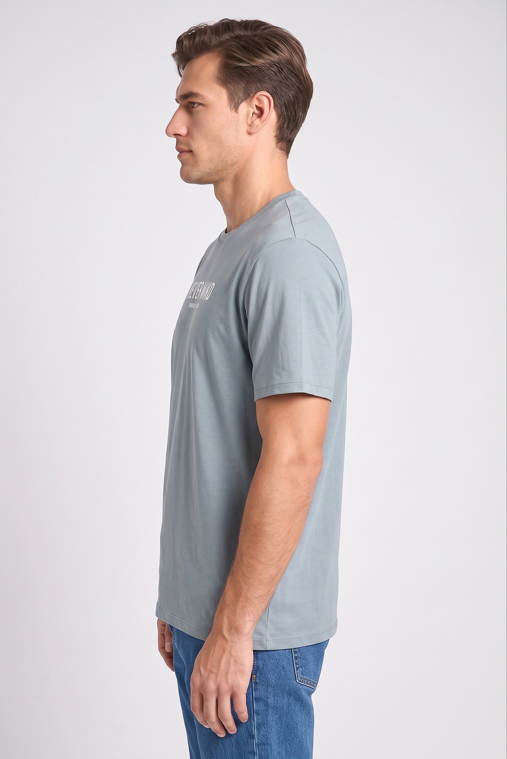 Men Crew Neck Short Sleeve Graphic Print T-Shirt, Sage Green