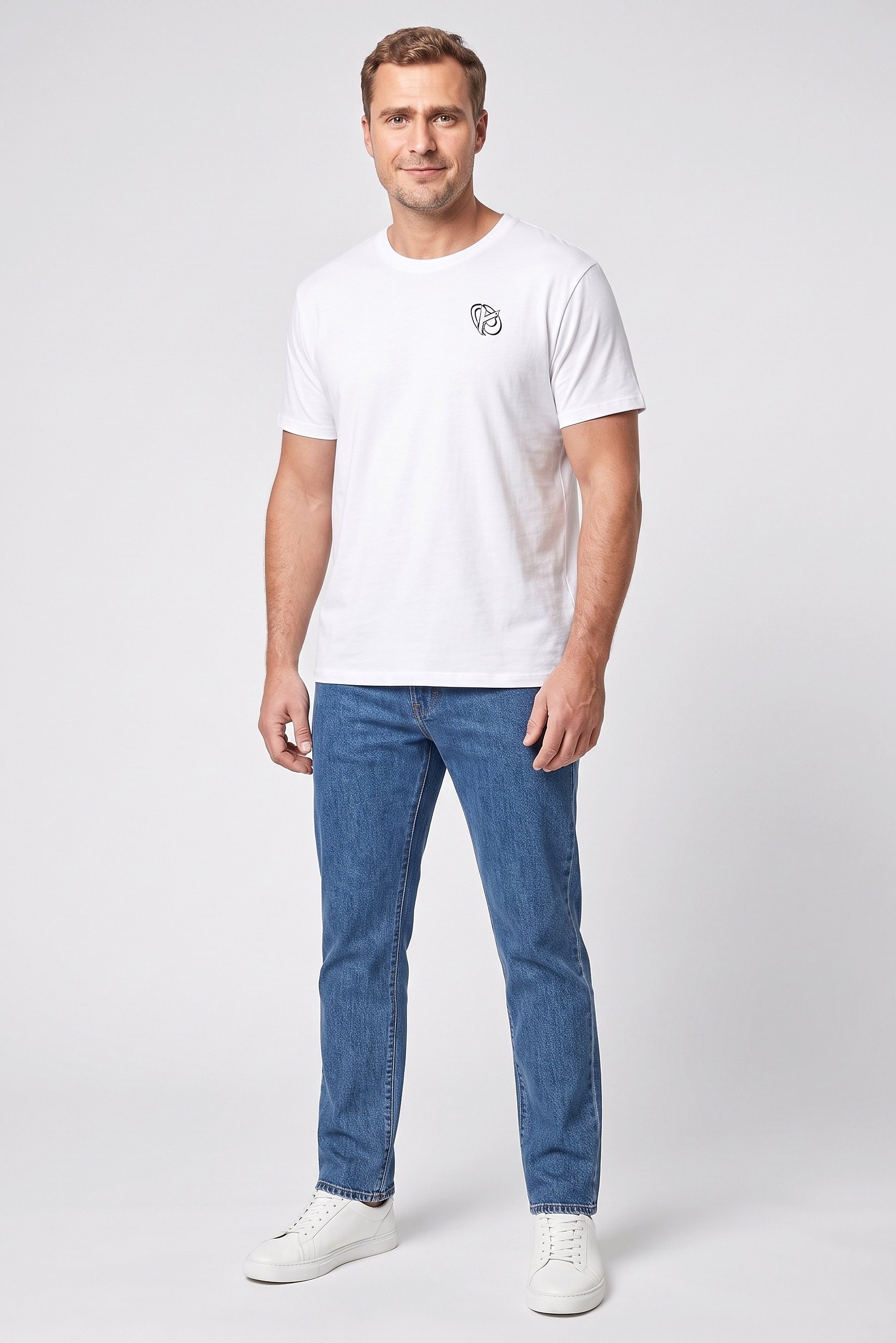 Men Crew Neck Short Sleeve Graphic Print T-Shirt, White
