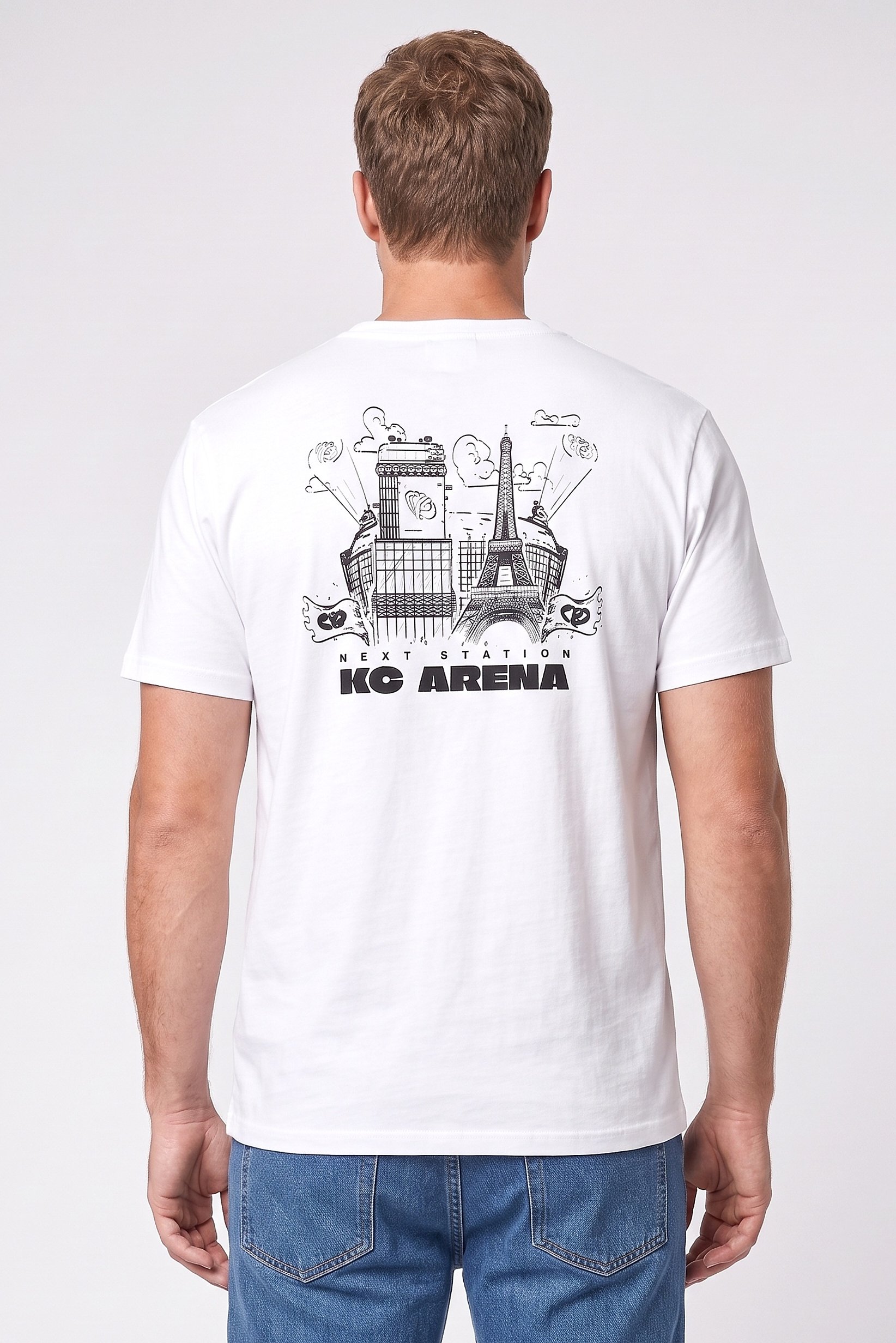 Men Crew Neck Short Sleeve Graphic Print T-Shirt, White