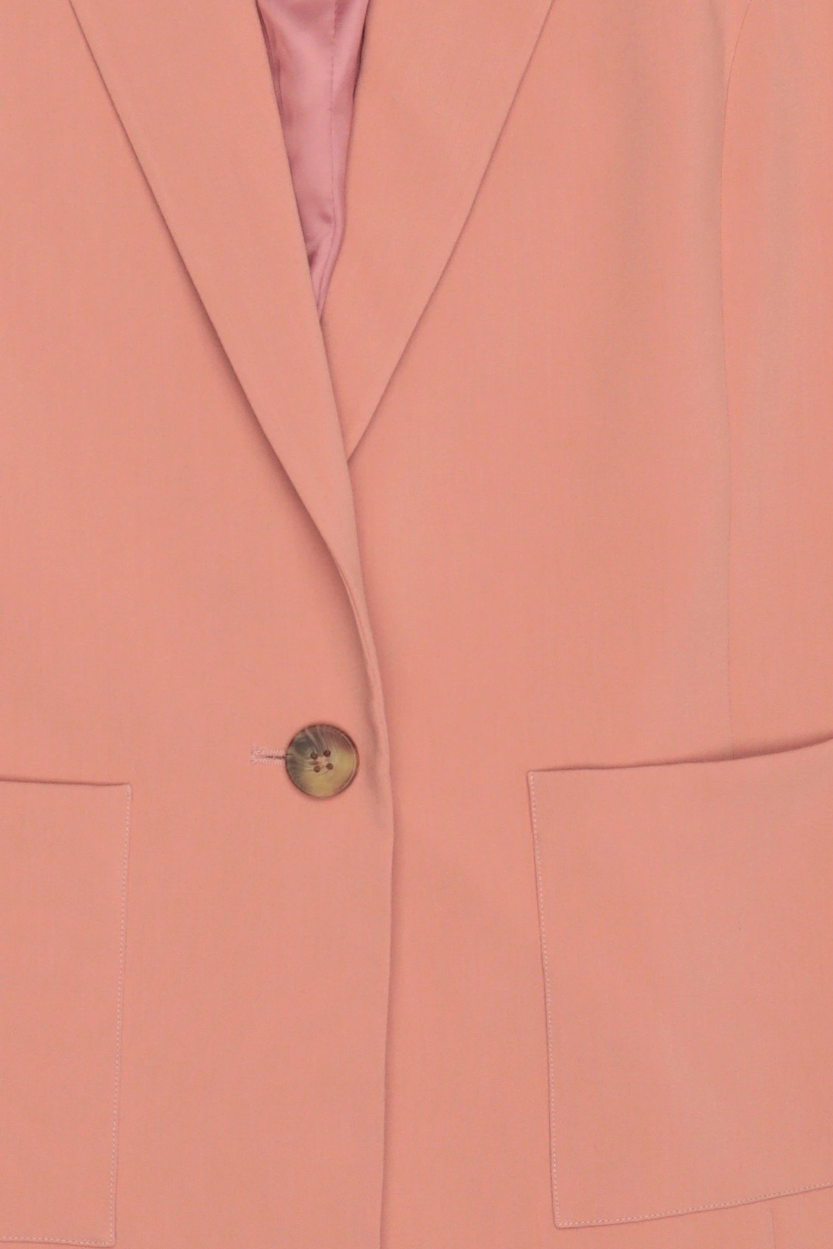 Women Regular Fit Solid Blazer Jacket, Peach