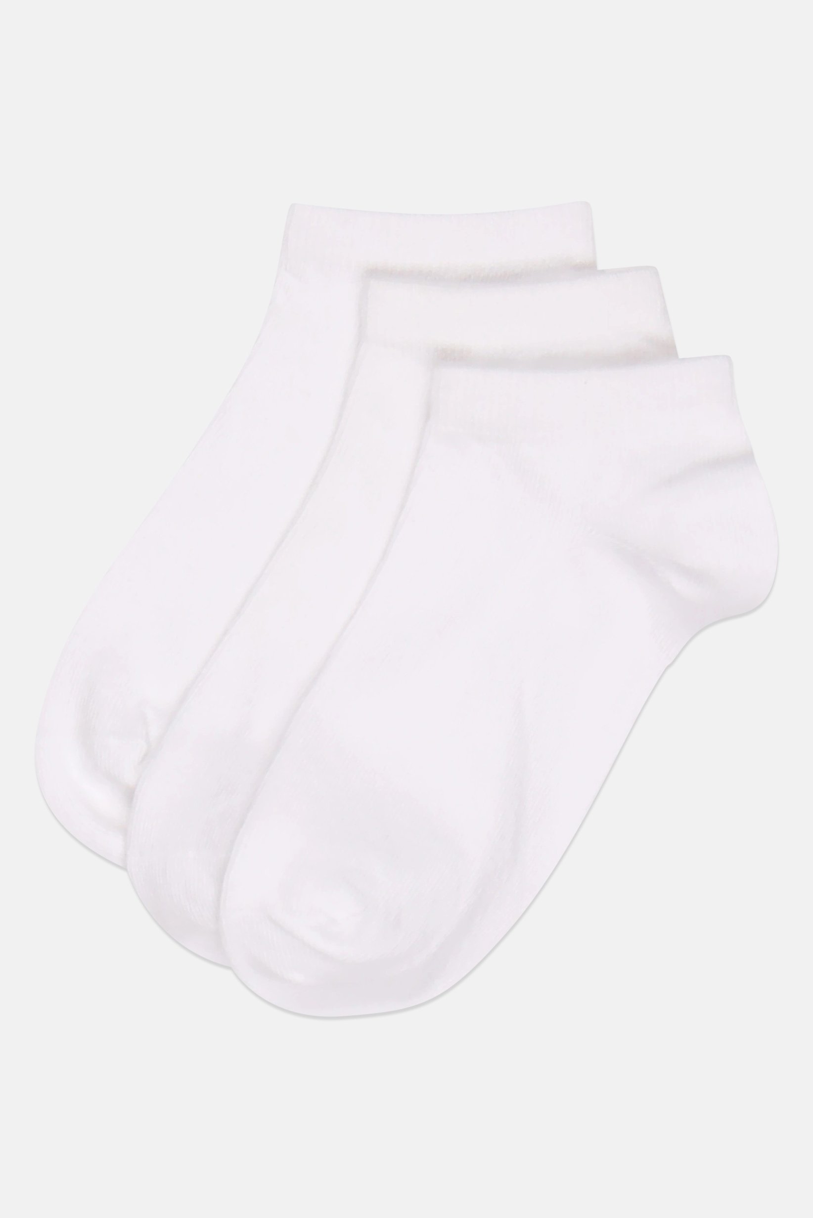 Women 3 Pcs Plain Ankle Socks, White