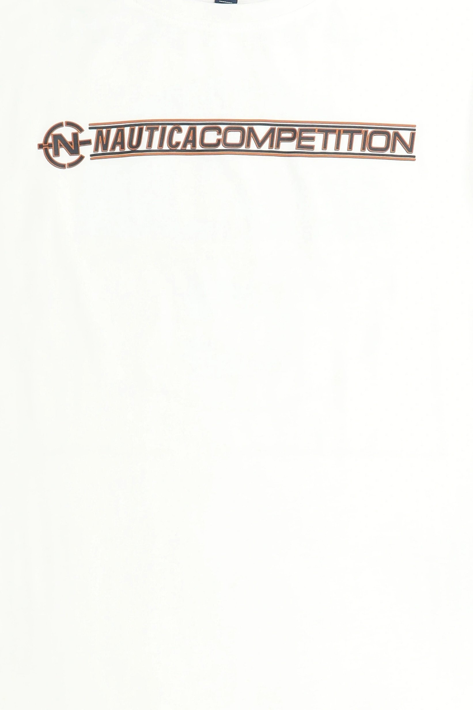 Men Crew Neck Short Sleeve Brand Logo T-Shirt, White