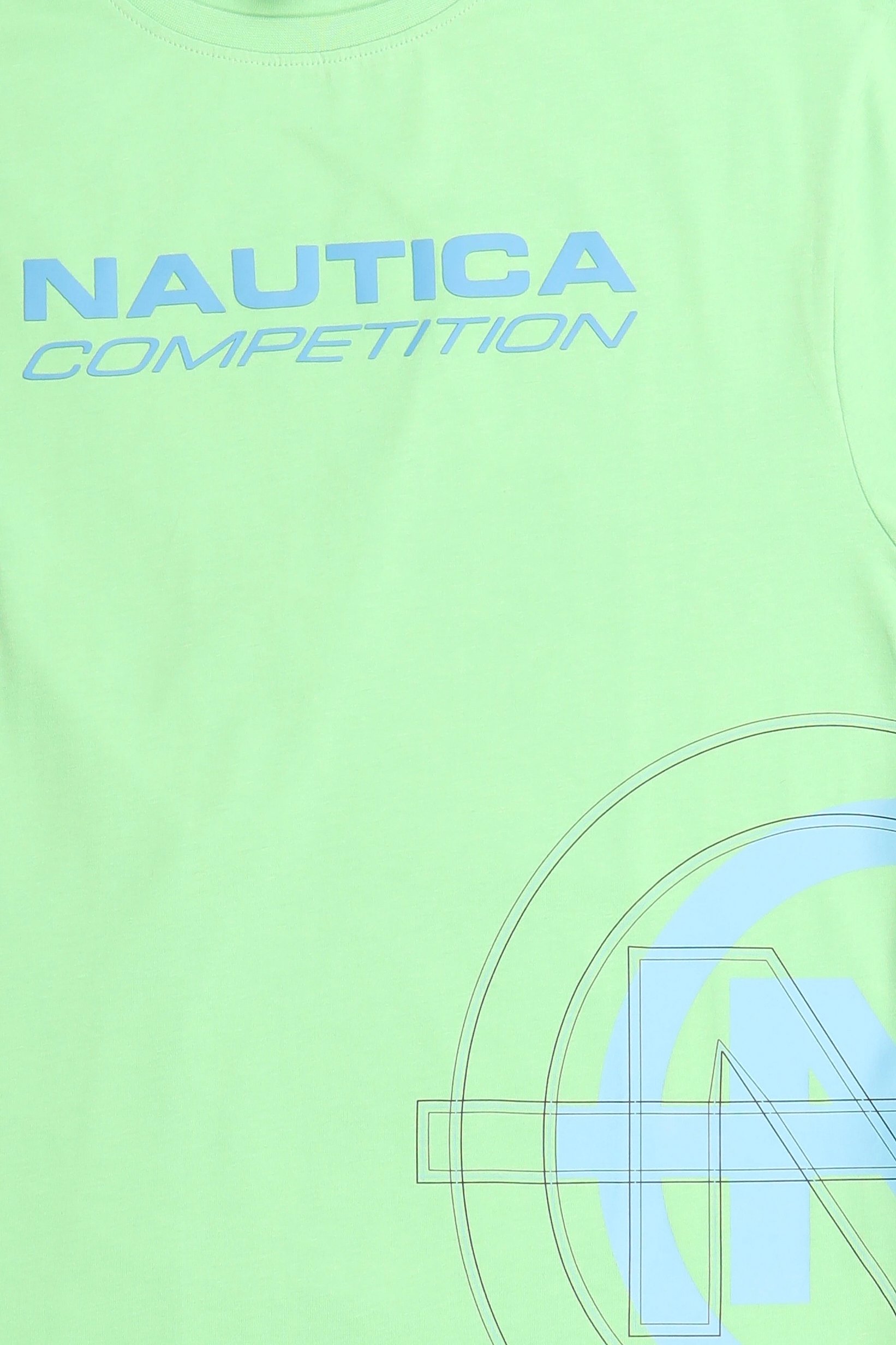 Men Crew Neck Short Sleeve Brand Logo T-Shirt, Light Green