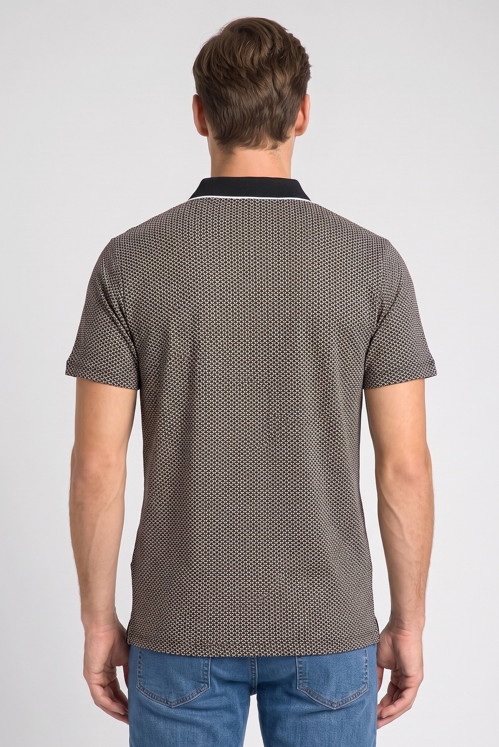 Men Regular Fit Diamond Pattern Short Sleeve Polo Shirt, Multicolor