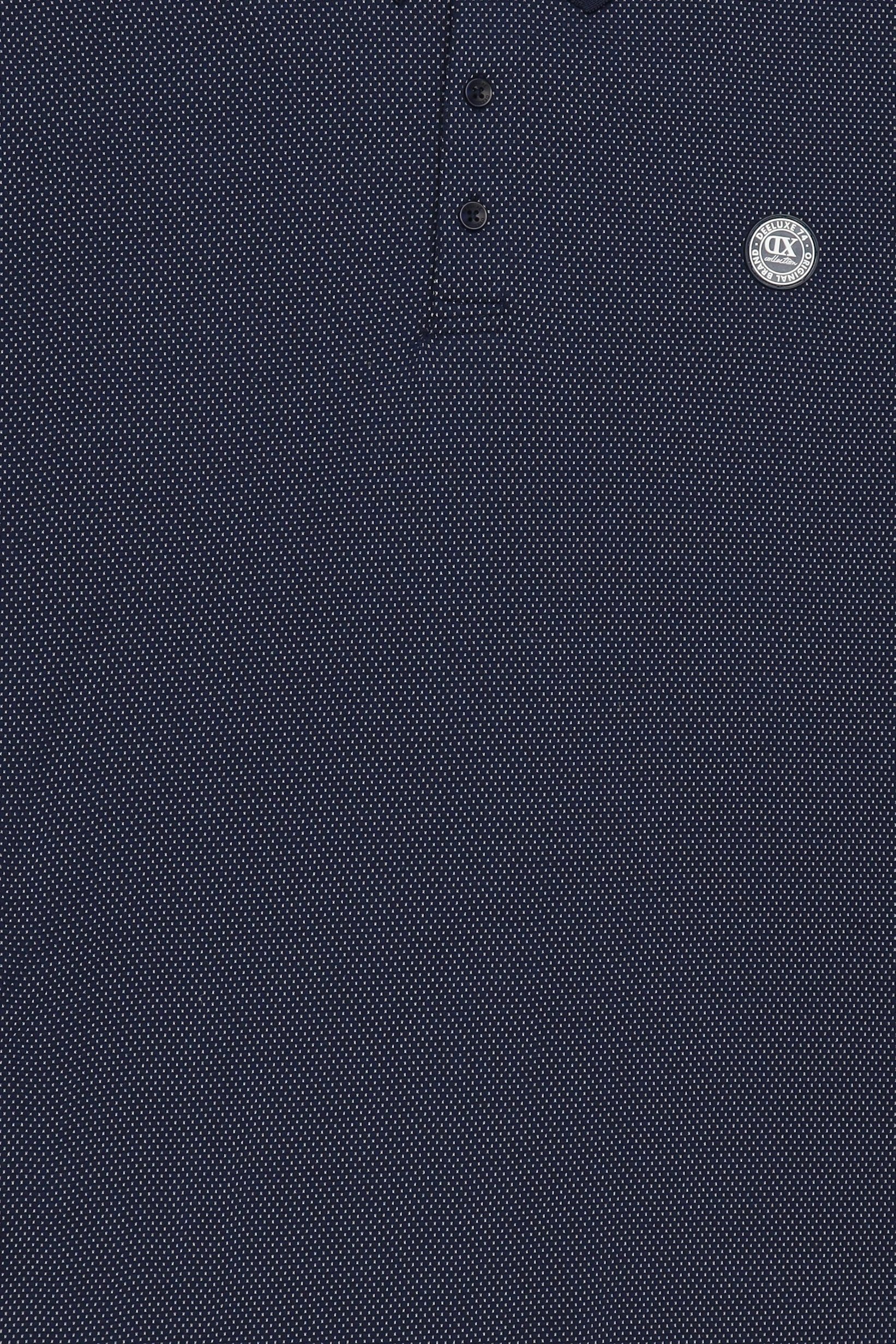 Men Regular Fit Short Sleeve Birdseye Pattern Polo Shirt, Navy
