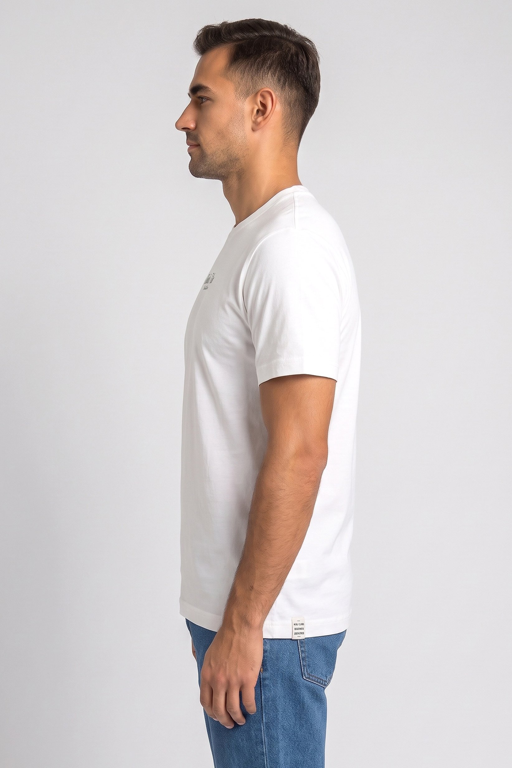 Men Crew Neck  Short Sleeve Graphic T-Shirt, White