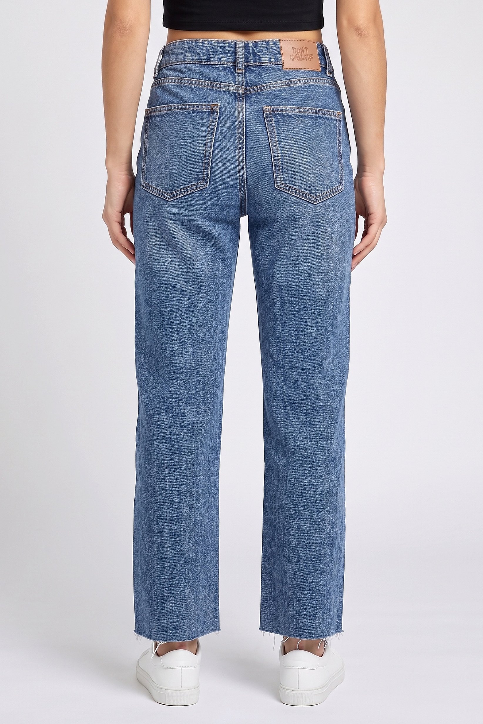 Women Straight Fit Washed Non Stretchable Denim Jeans, Blue