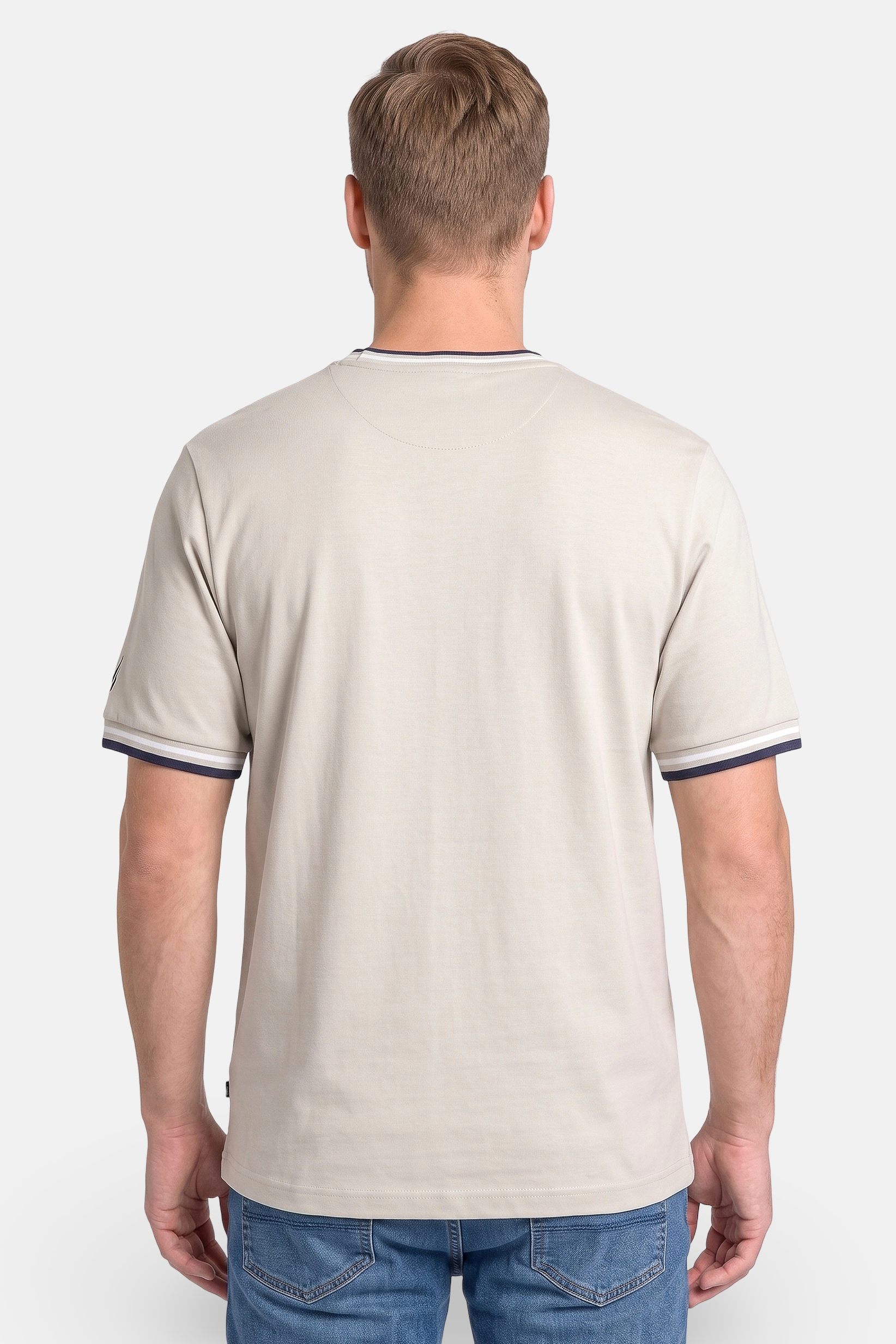 Men Crew Neck Short Sleeve Graphic Print T-Shirt, Light Grey