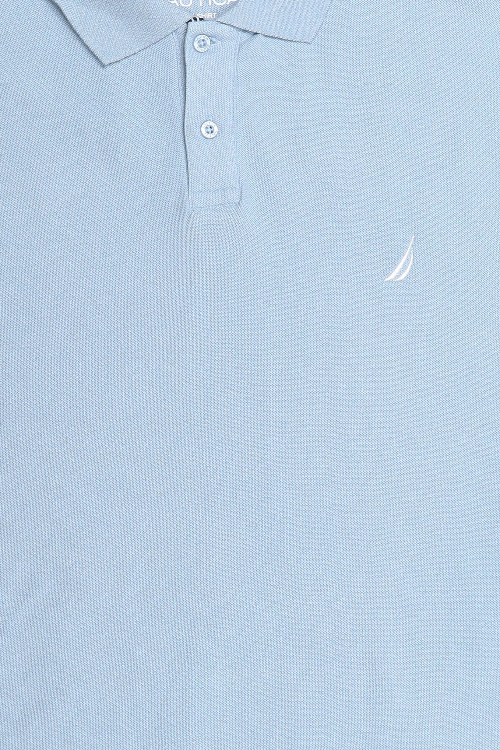 Men Classic Fit Embroidered Logo Short Sleeve Polo Shirt, Sky Blue