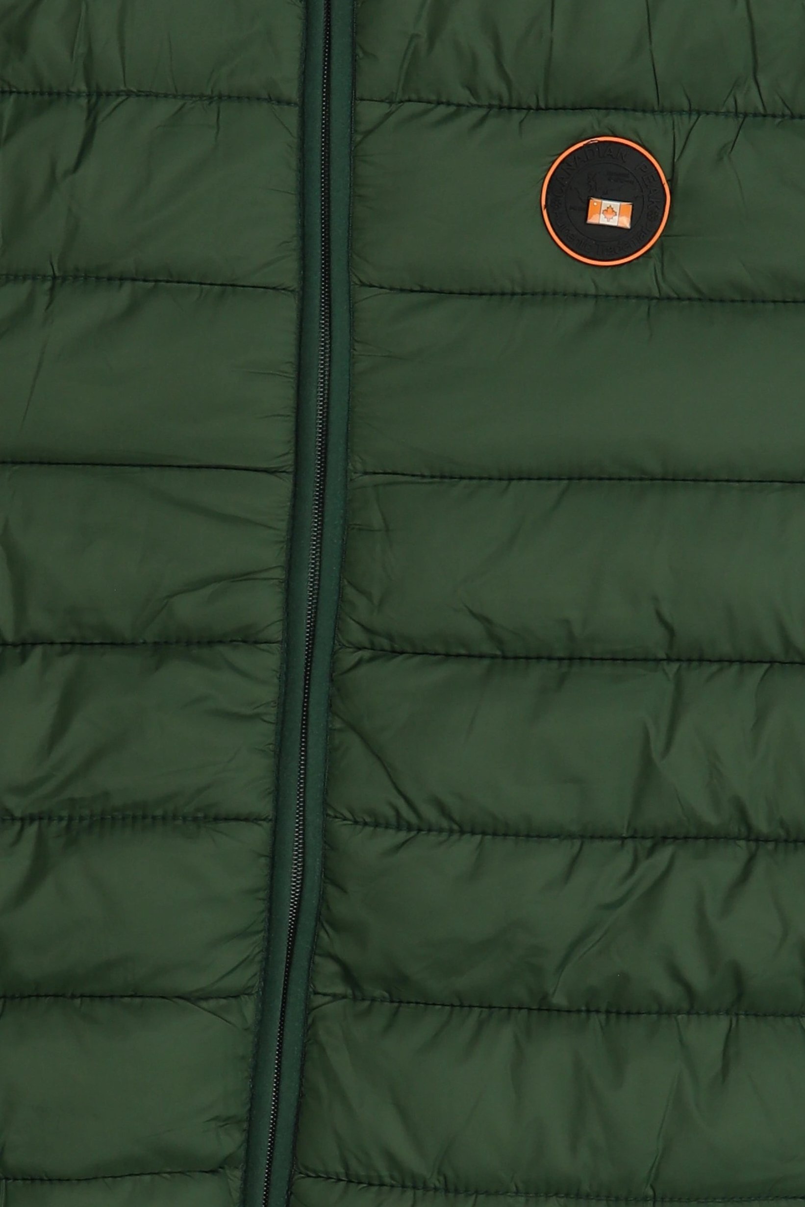 Men Brand Logo Long Sleeve Puffer Jacket, Dark Green